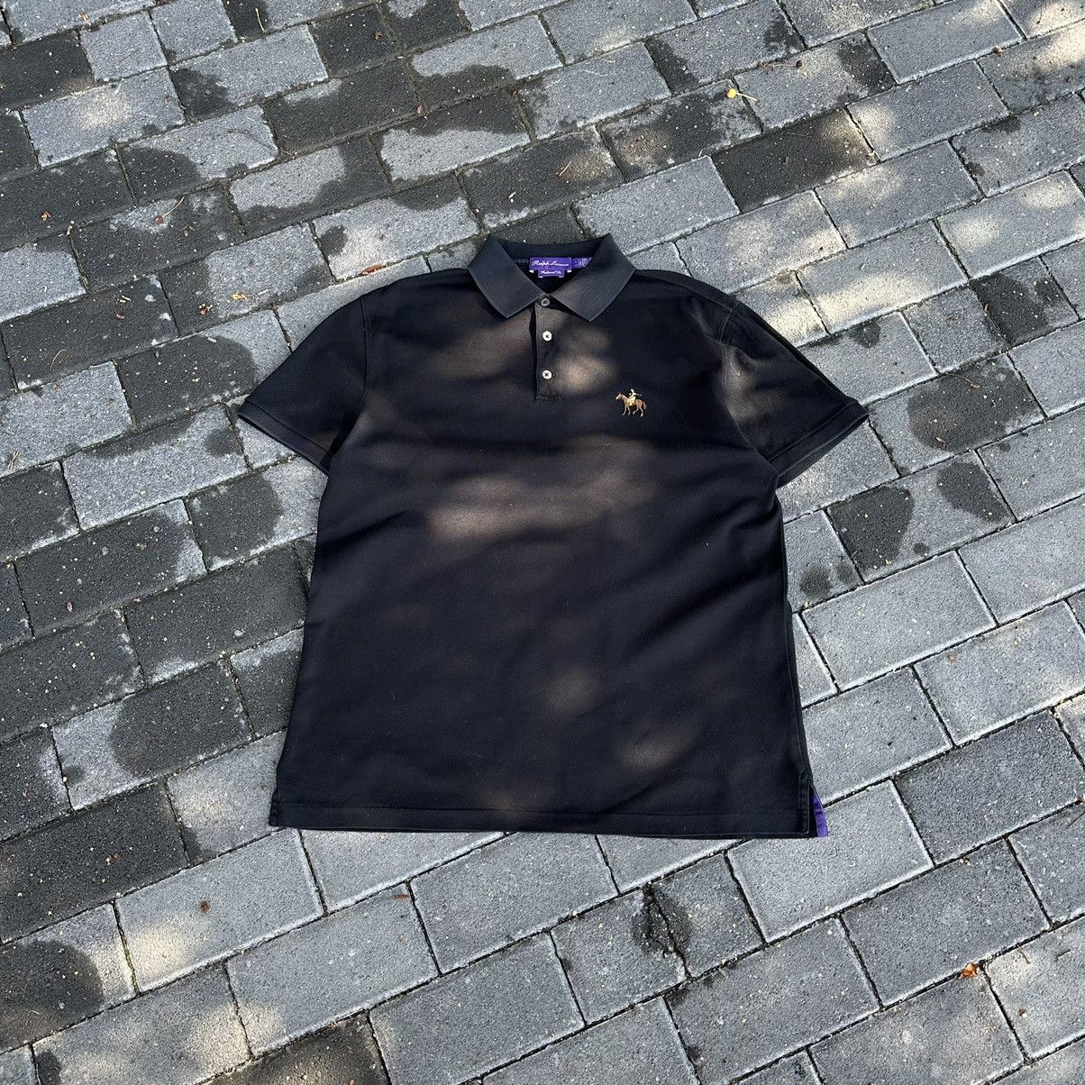 image of Ralph Lauren Purple Label Polo Ralph Laurent Purple Label Old Money Polo T Shirt in Black (Size Lar