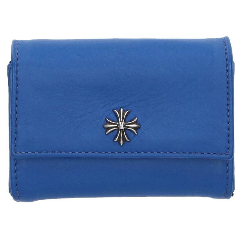 image of Chrome Hearts Plus Button Tiny Wallet in Blue, Men's