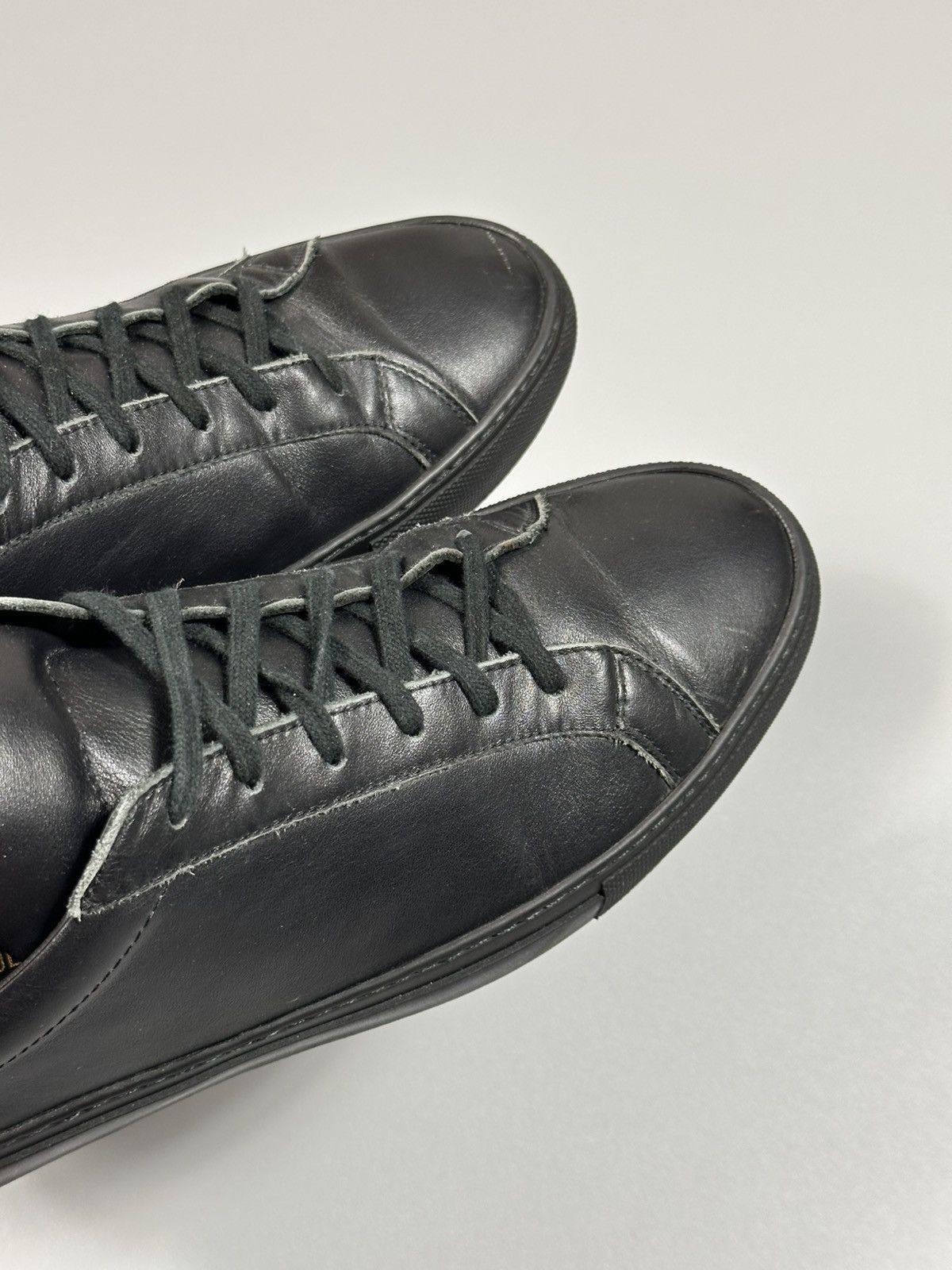Common Projects Common Projects Achilles Low Black Leather Sneakers Size US 13 / EU 46 - 8 Thumbnail
