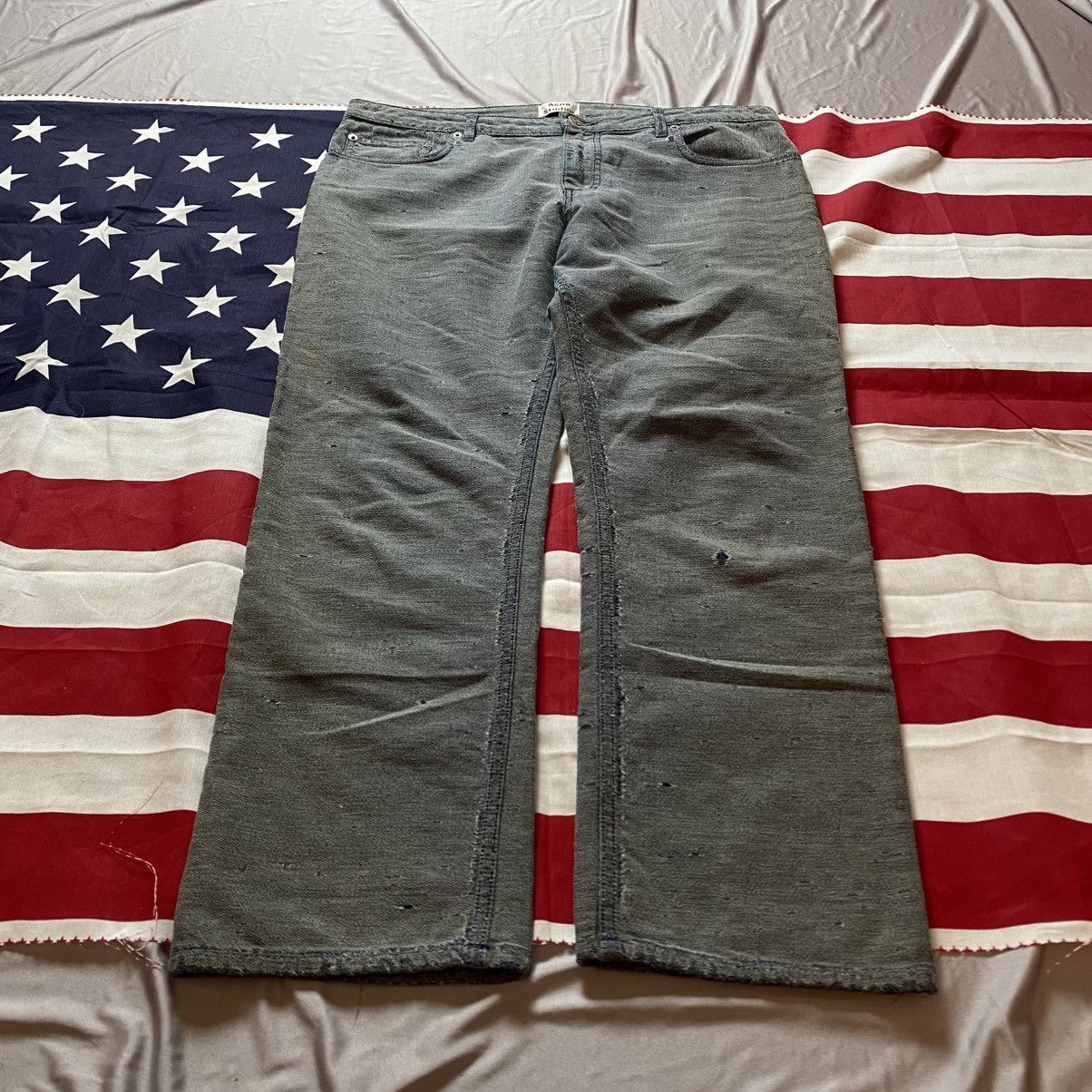 Acne Studios × Japanese Brand Rarest Ance Studios distressed inside out avant-garde jeans Size US 32 / EU 48 - 1 Thumbnail