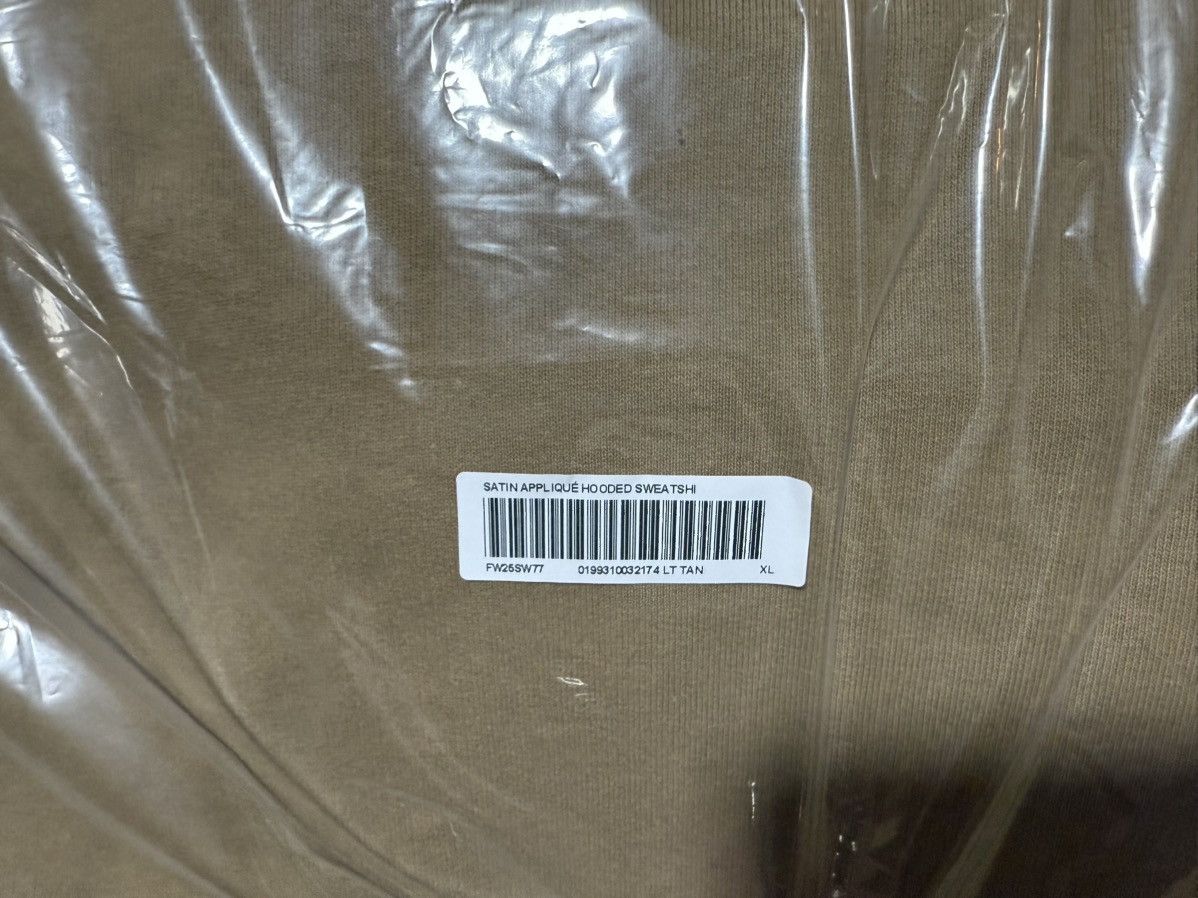Supreme Supreme Satin Appliqué Hooded Sweatshirt Light Tan Hoodie XL Size US XL / EU 56 / 4 - 5 Thumbnail