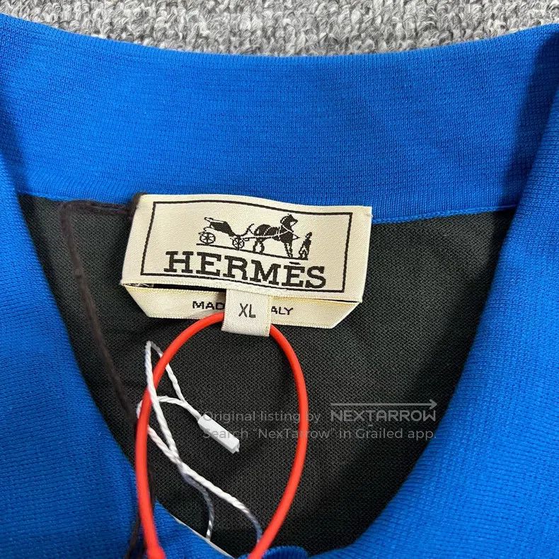 Hermes Hermes Sea Island Cotton Knit Polo Shirt Size US XL / EU 56 / 4 - 5 Thumbnail