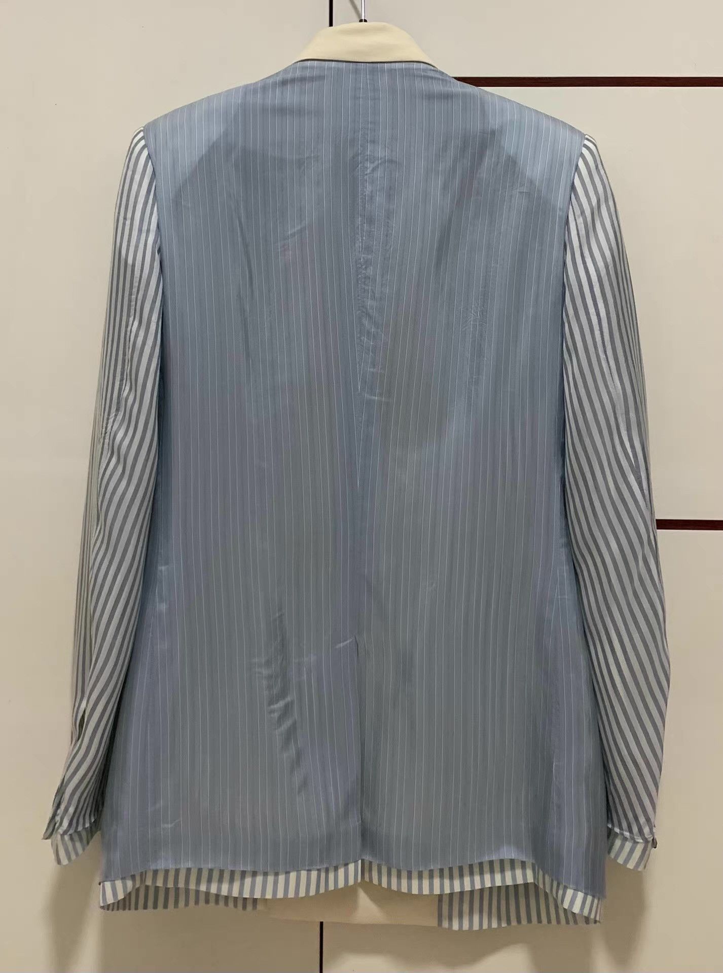 Dior DiorMen19SSRunwayPiecePeakLapelStriped Patchwork Blazer Q12 Size 48R - 2 Thumbnail