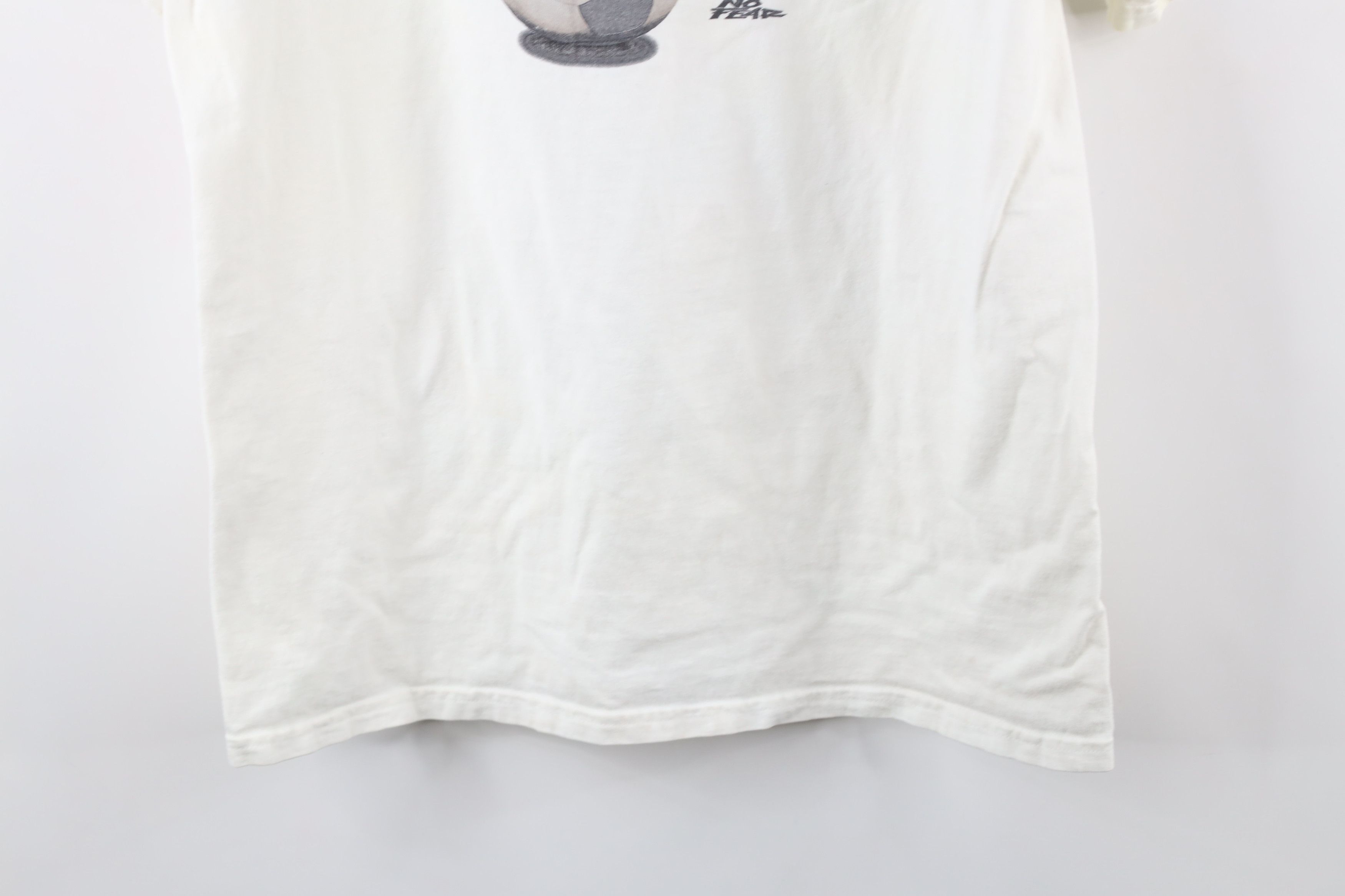 No Fear × Vintage Vintage 90s No Fear Spell Out Soccer T-Shirt White Cotton Size US M / EU 48-50 / 2 - 8 Thumbnail