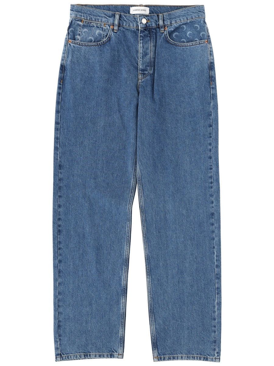 Marine Serre MARINE SERRE "MOON WAXED" JEANS - BLUE (IT 50) Size US 34 / EU 50 - 1 Thumbnail