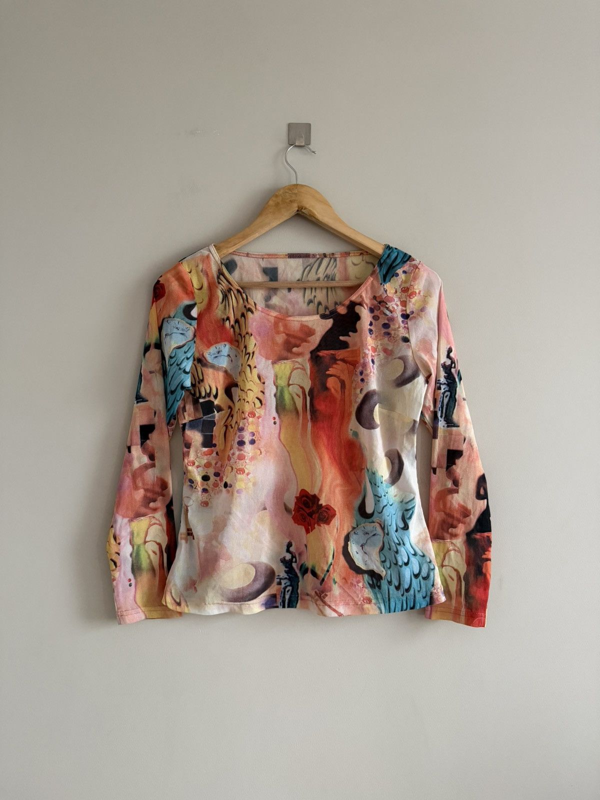 Japanese Brand Surreal Art Print Mesh Top Inspired by Salvador Dali Size M / US 6-8 / IT 42-44 - 1 Thumbnail