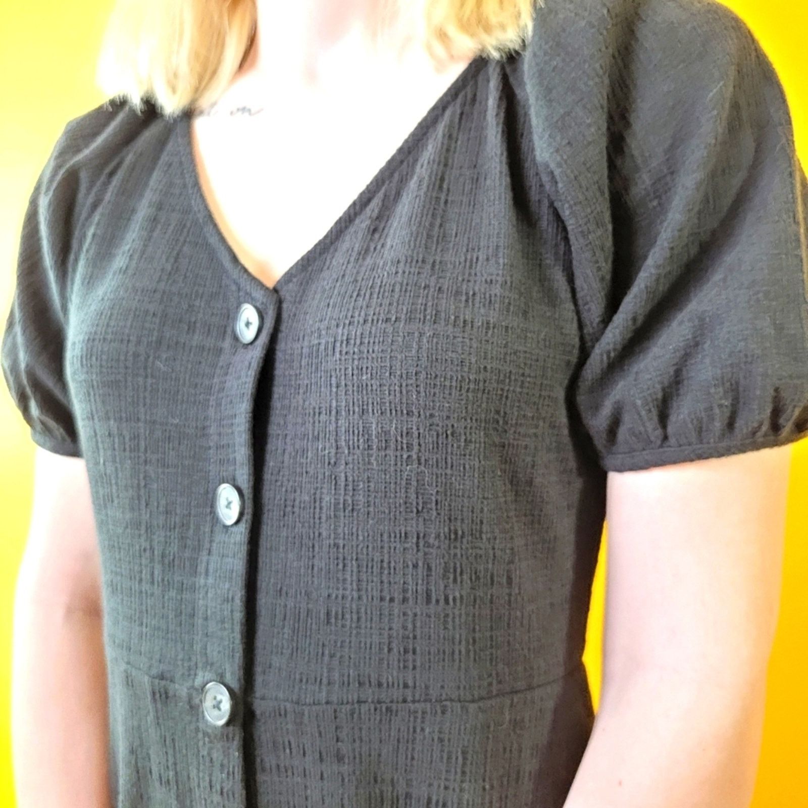 Madewell Madewell Textured & Tread Puff Sleeve Dress - S Size S / US 4 / IT 40 - 5 Thumbnail