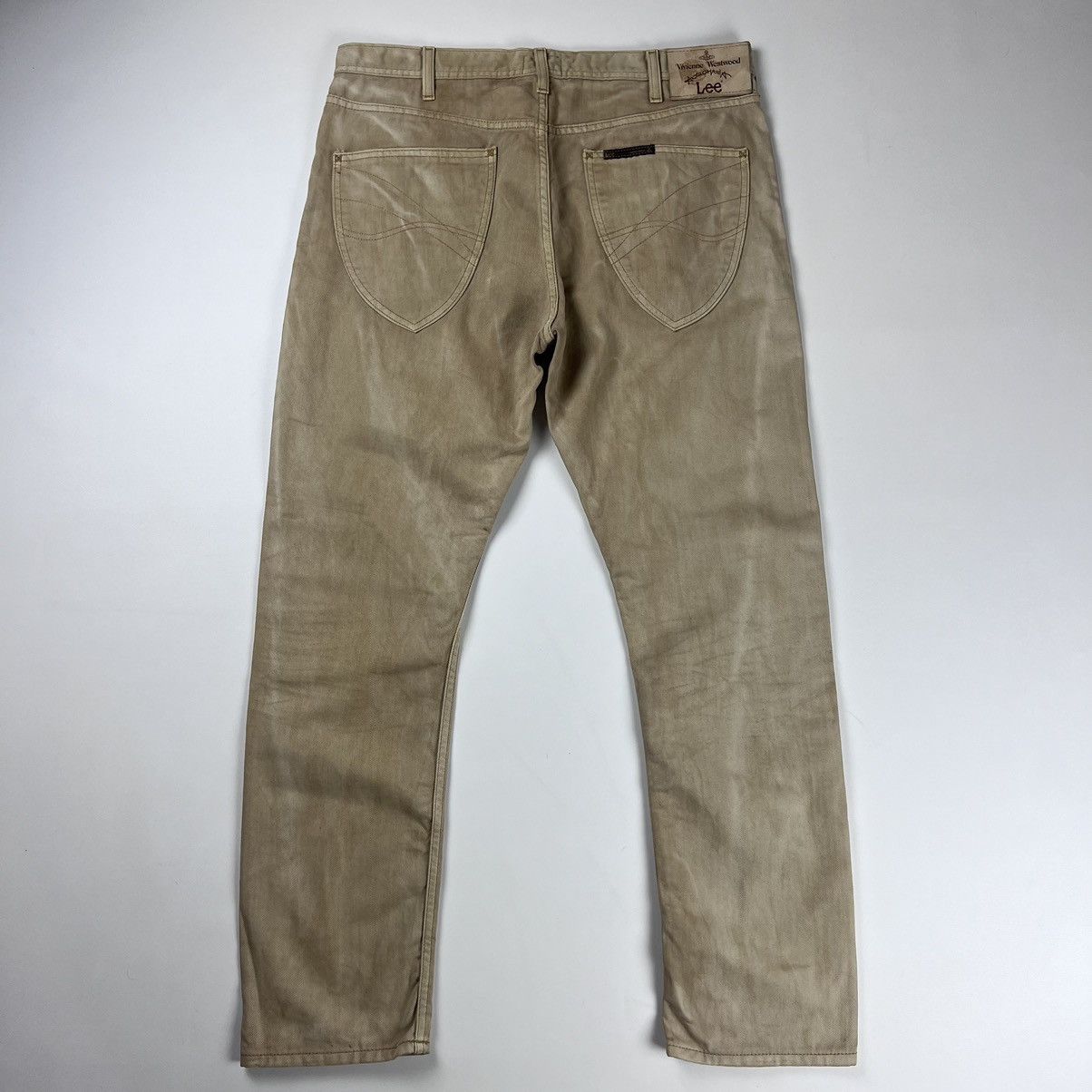 image of Lee X Vivienne Westwood Anglomania Faded Denim Pants in Beige, Men's (Size 34)