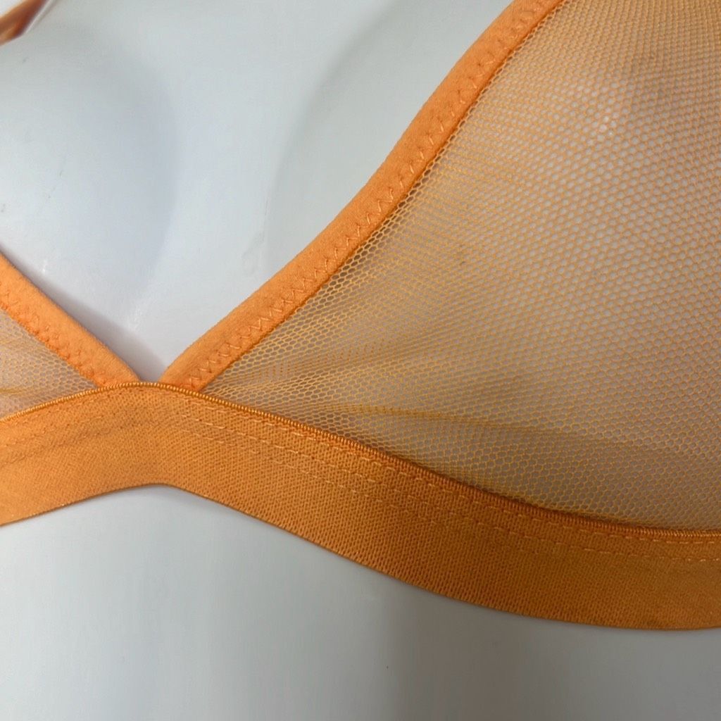 Skin Skin Womens Small Odelyn Triangle Bra Spritz Orange Criss Cr Size ONE SIZE - 4 Thumbnail
