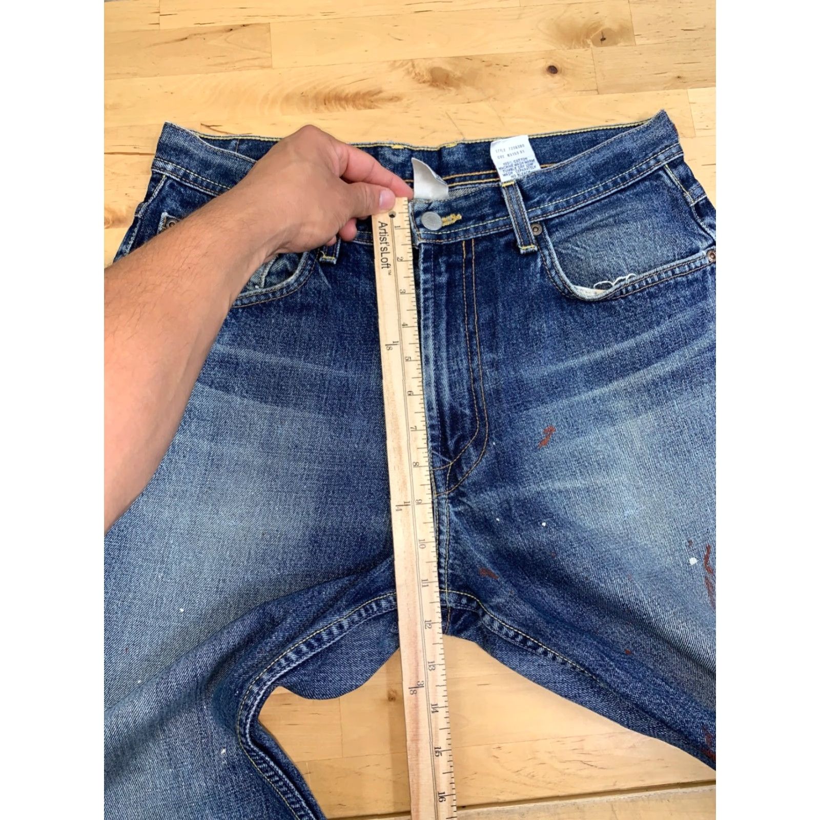 Lucky Brand Lucky Brand Jeans 32x29 Denim Blue 5-Pocket Regular Men Grunge Distress 90s Style Straight Room: N/A Size US 32 / EU 48 - 6 Thumbnail
