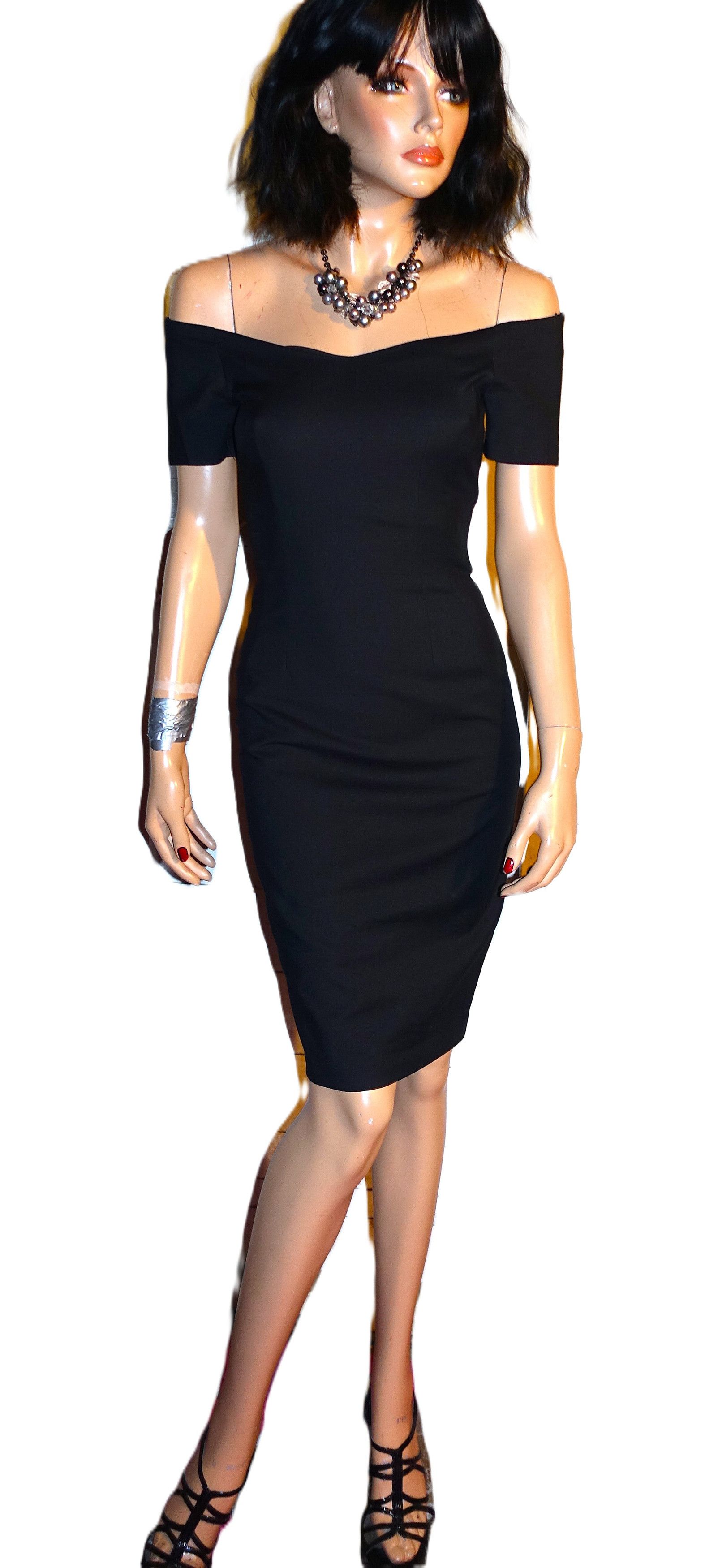 Zara Zara Basic Black Off Shoulder Dress XS Size XS / US 0-2 / IT 36-38 - 3 Thumbnail