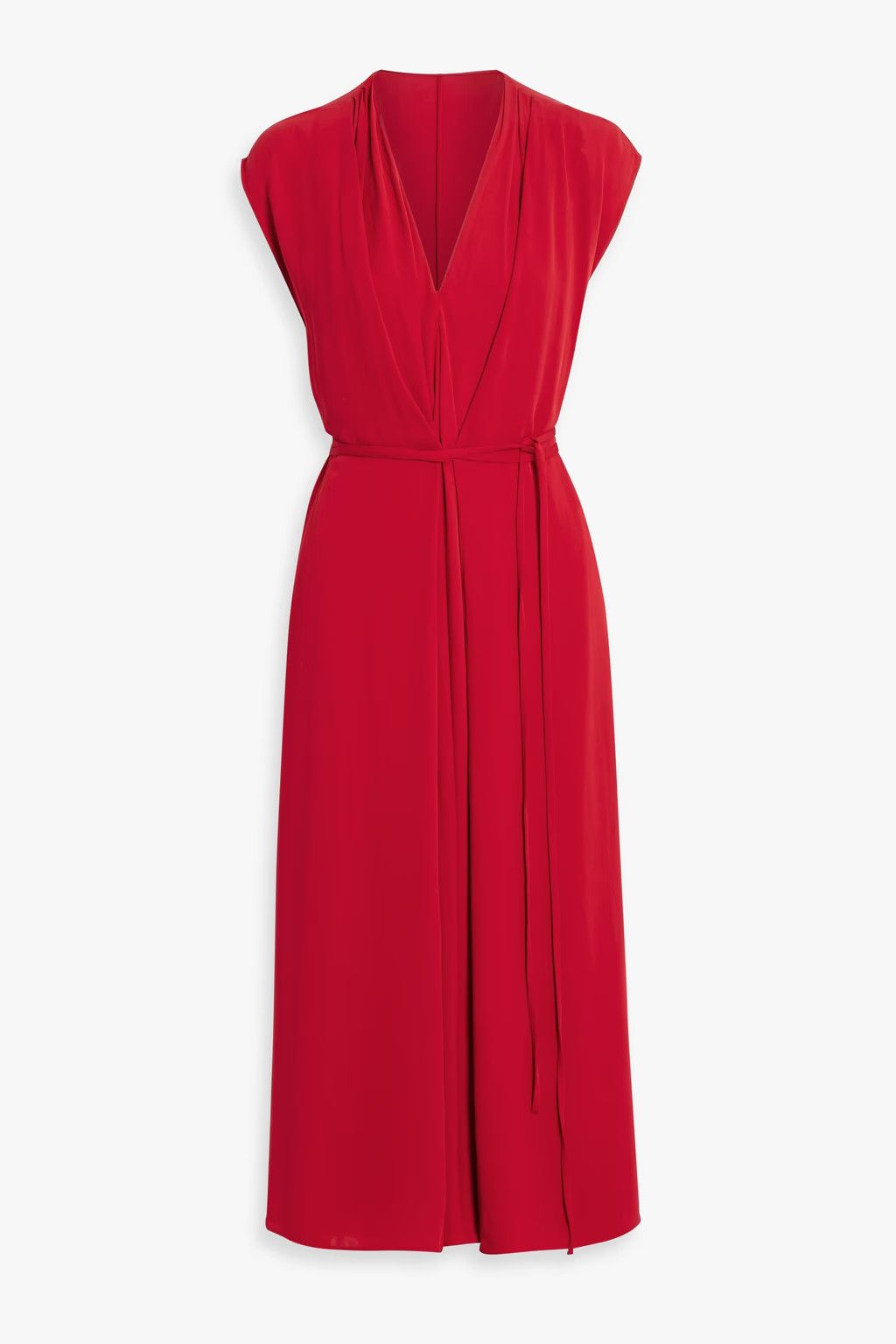 Valentino o1y0326 Midi Dress in Red Size L / US 10 / IT 46 - 1 Thumbnail
