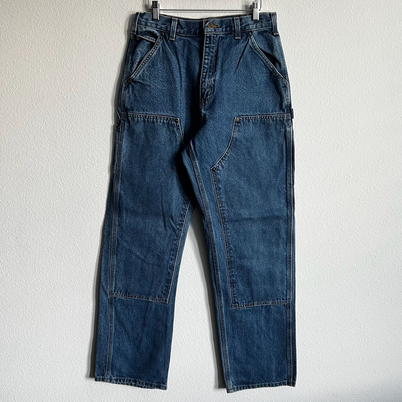 Vintage zx vintage denim double knee carpenter Stain paint pants