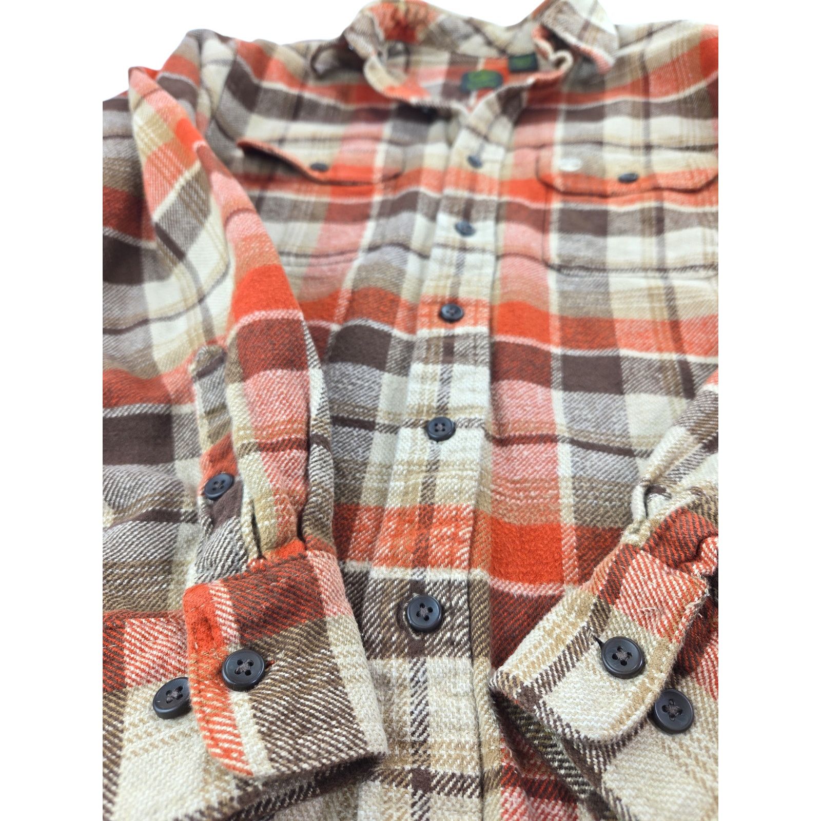 Timberland Timberland | Button Up Orange/Brown/Cream Flannel | Medium Size US M / EU 48-50 / 2 - 4 Thumbnail