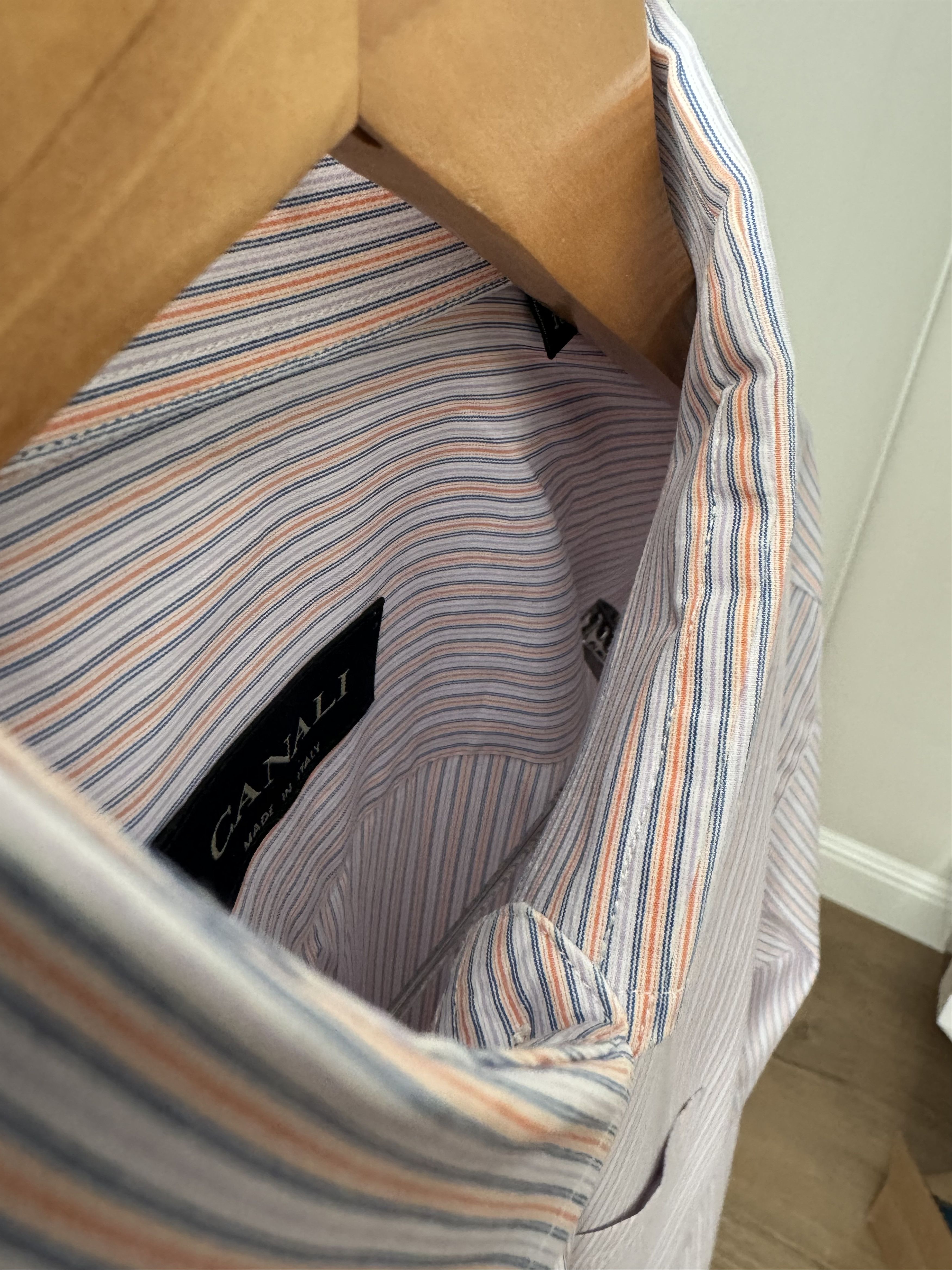 Canali Canali Striped Button Down Blue White Stripped Mens L 16.5 Size US L / EU 52-54 / 3 - 6 Thumbnail