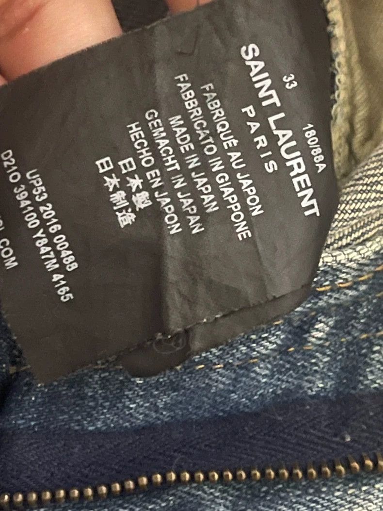 Yves Saint Laurent Saint Laurent 16 FW light blue do old yellow mud wash thre Size US 33 - 8 Thumbnail