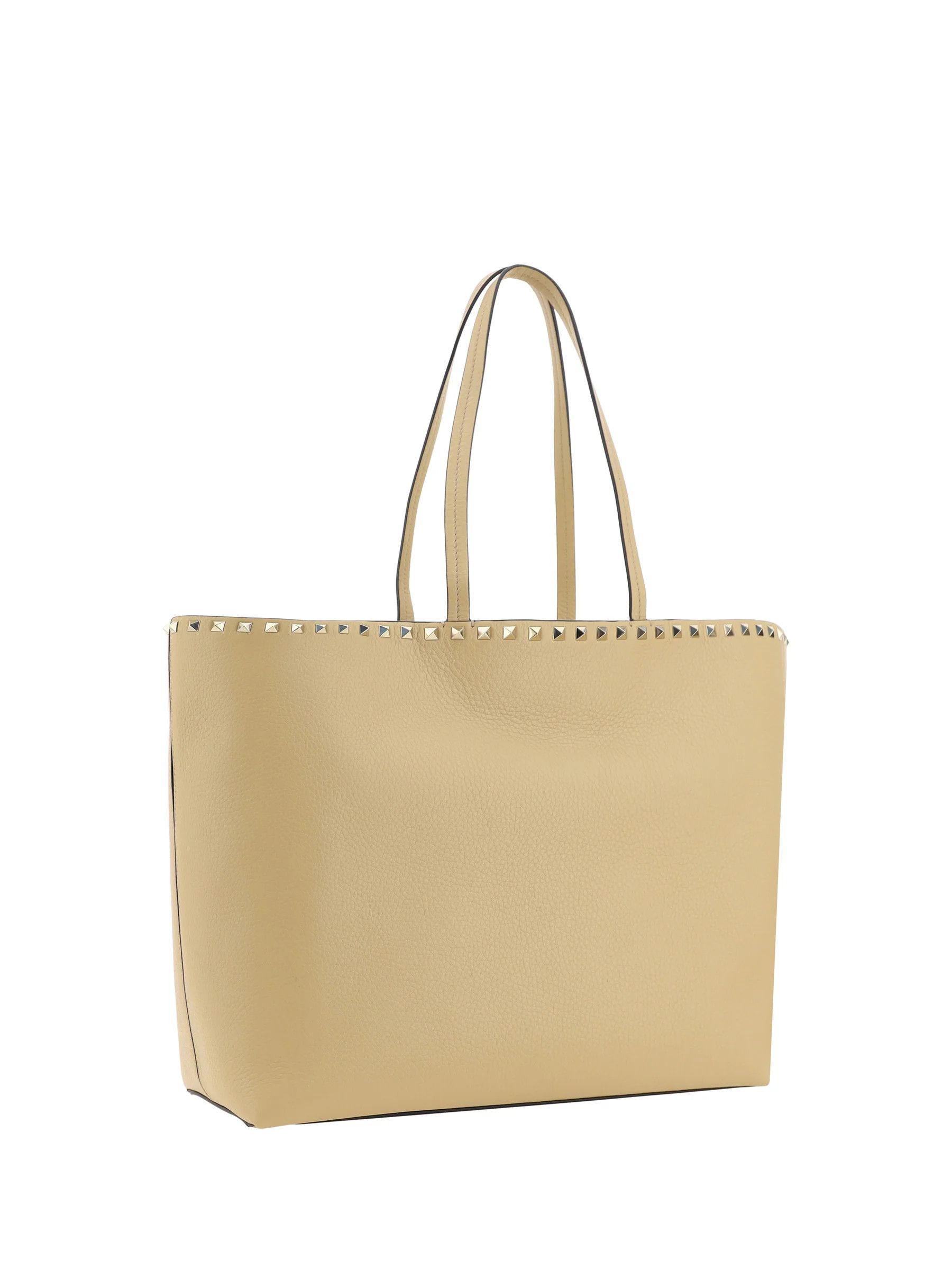 Valentino o1s22i1n0924 Size: OS / Large Rockstud Tote Bag in Beige Size ONE SIZE - 3 Thumbnail