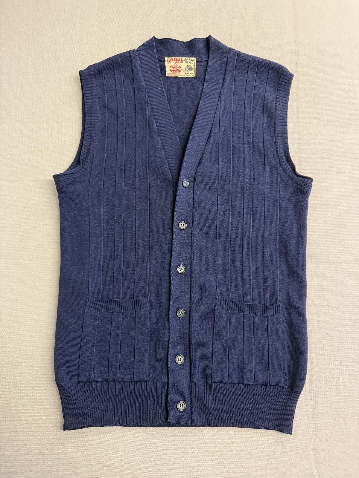 Other Oswal Magna Pure New Wool Navy Blue Mens Vest - Small Size US S / EU 44-46 / 1 - 1 Thumbnail