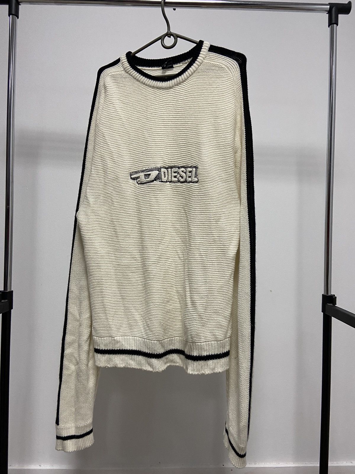 Diesel × Vintage Diesel sweater Knitted vintage 90s big logo d logo Size US XL / EU 56 / 4 - 1 Thumbnail