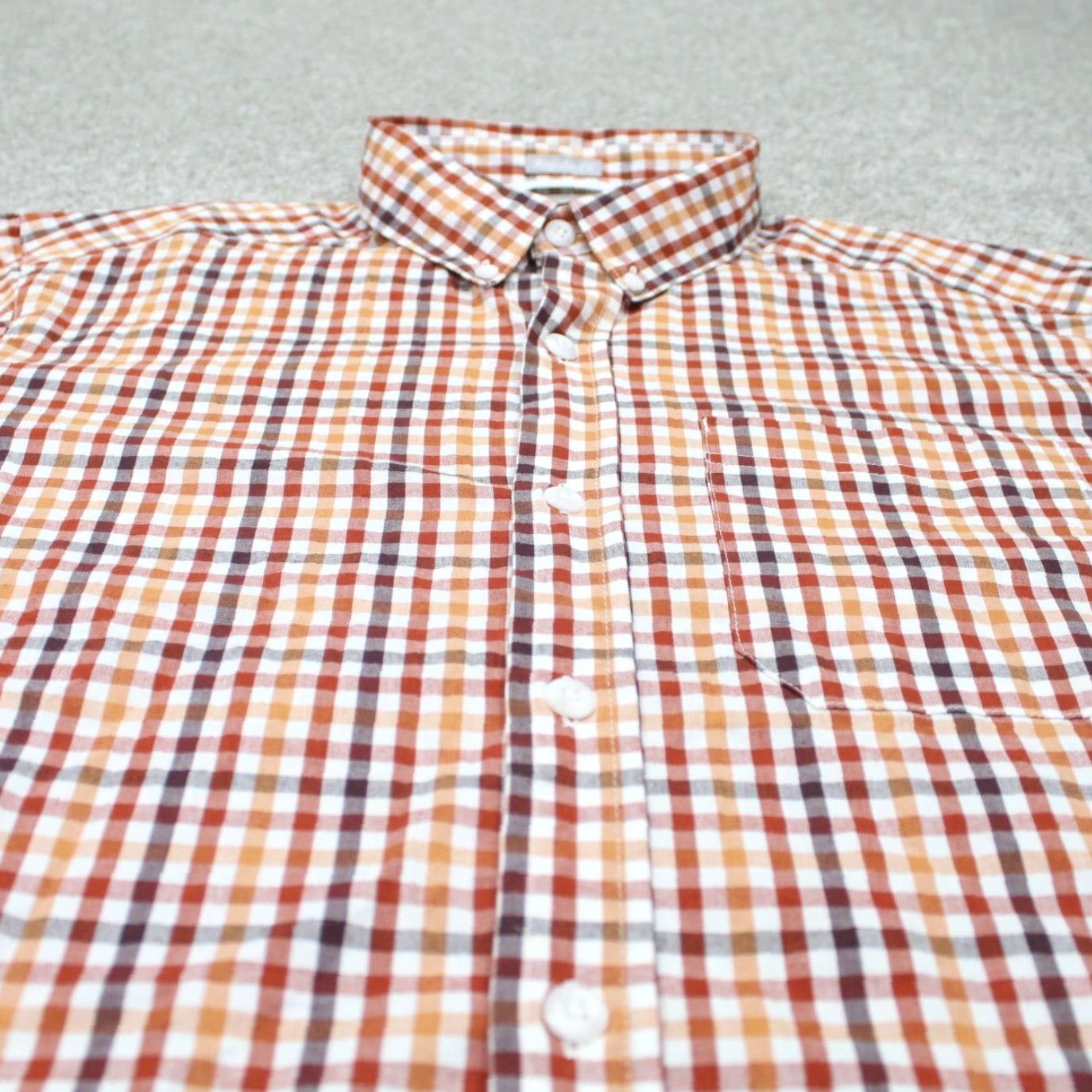 Vintage Columbia Rapid Rivers II Shirt Mens Small Red/Orange/White Cotton Stretch S/S Size US S / EU 44-46 / 1 - 4 Thumbnail