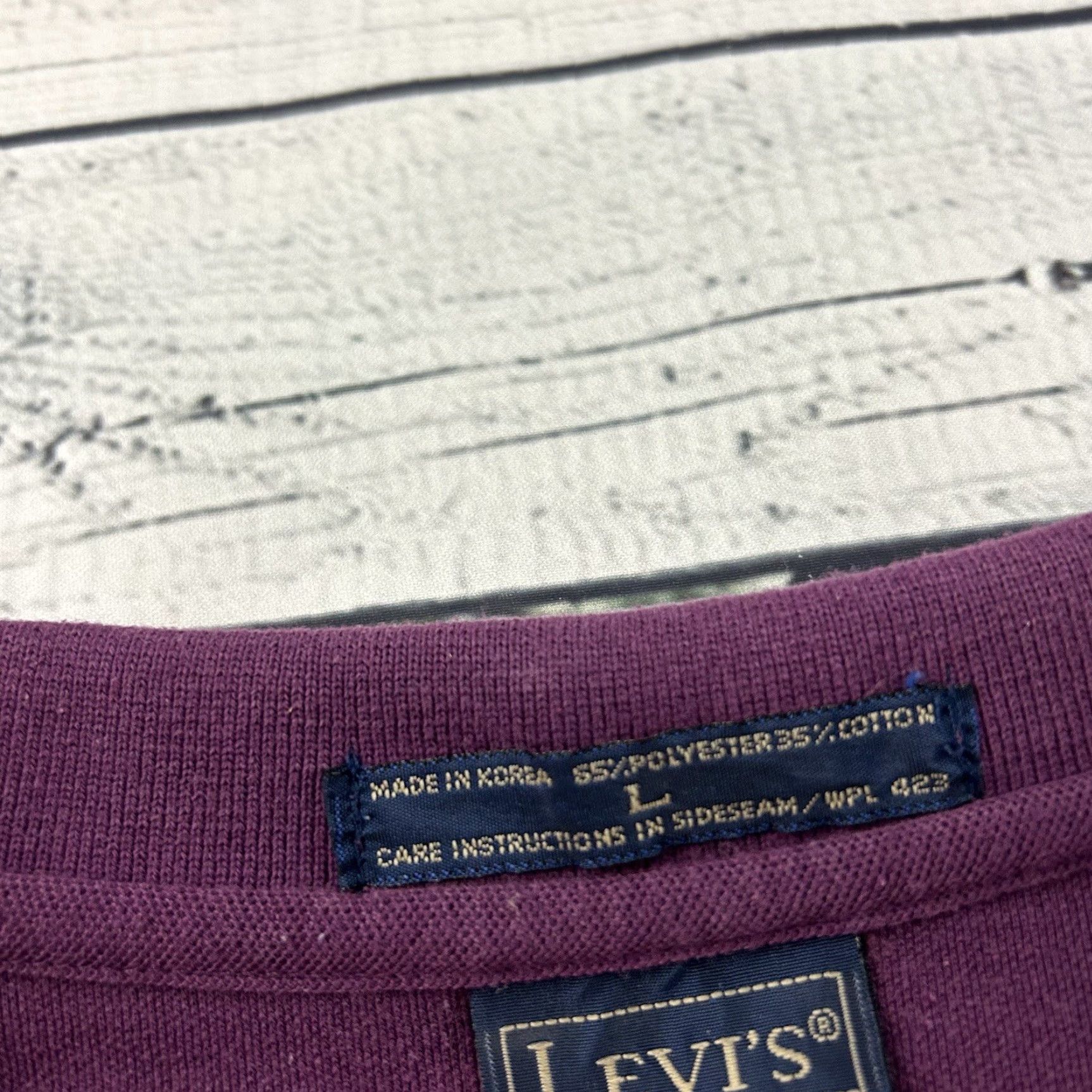 Levi's VINTAGE Levi's Short Sleeve Polo Shirt Men L Purple Levi's Shirt Mens L Purple Polo Short Sleeve Vintage Size US L / EU 52-54 / 3 - 2 Thumbnail