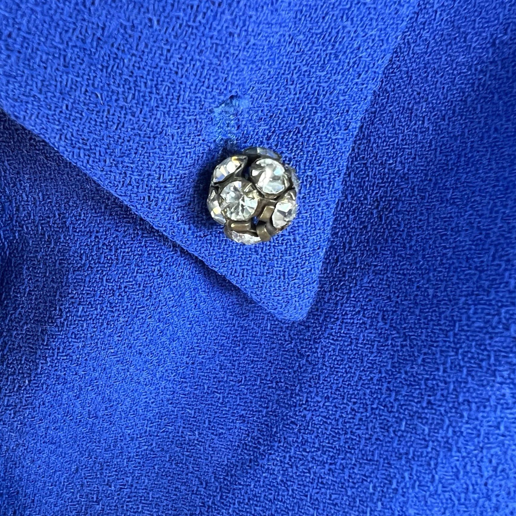 Vintage VINTAGE Mode de Paris Shirt Womens 12 Blue Embellished 1970s Secretary/Geek Button-Up Blouse Blue Size XL / US 12-14 / IT 48-50 - 2 Thumbnail