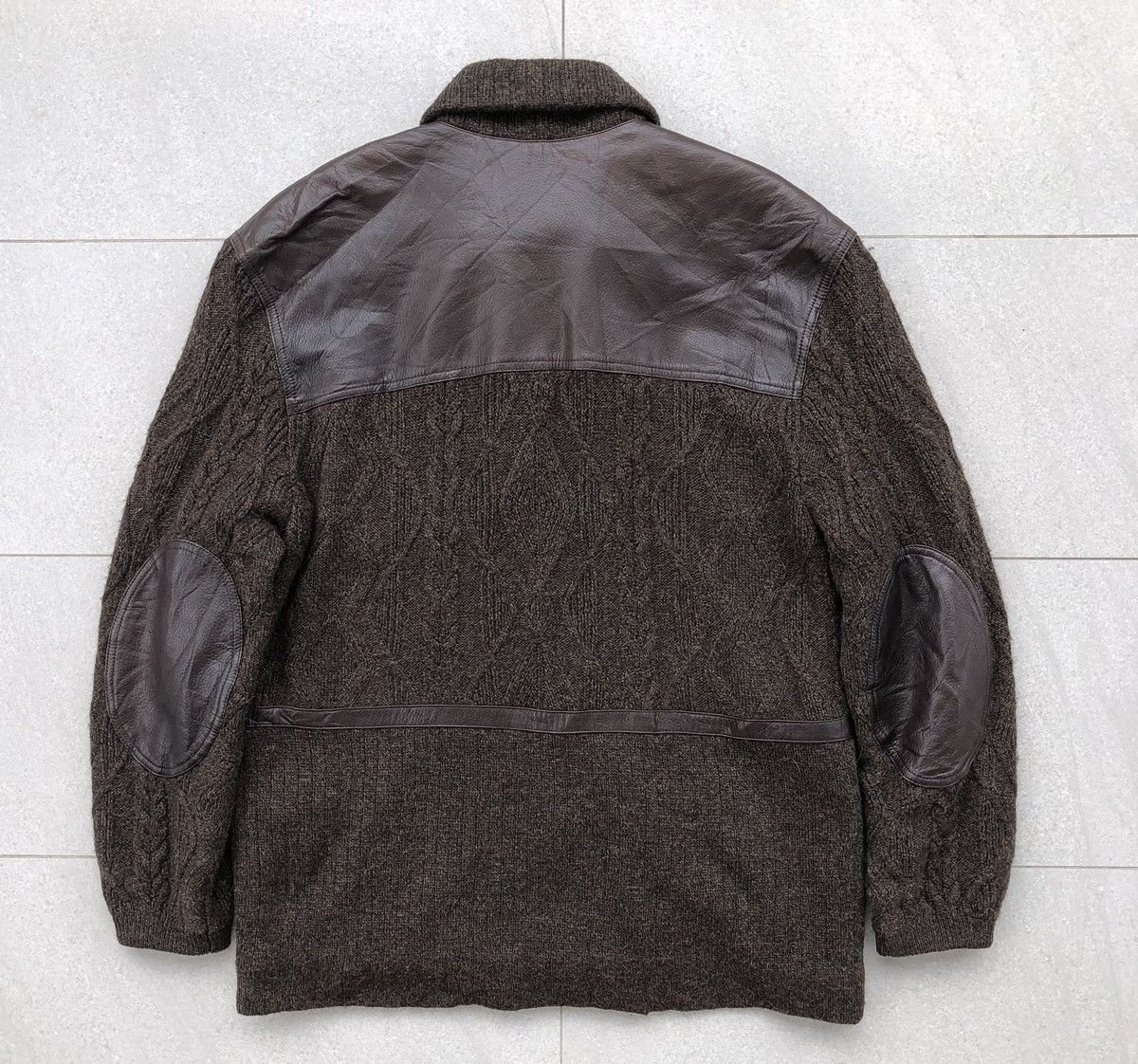 Torras Vintage TORRAS Knitted Mix Leather Paneling Parka Jacket Size US L / EU 52-54 / 3 - 8 Thumbnail