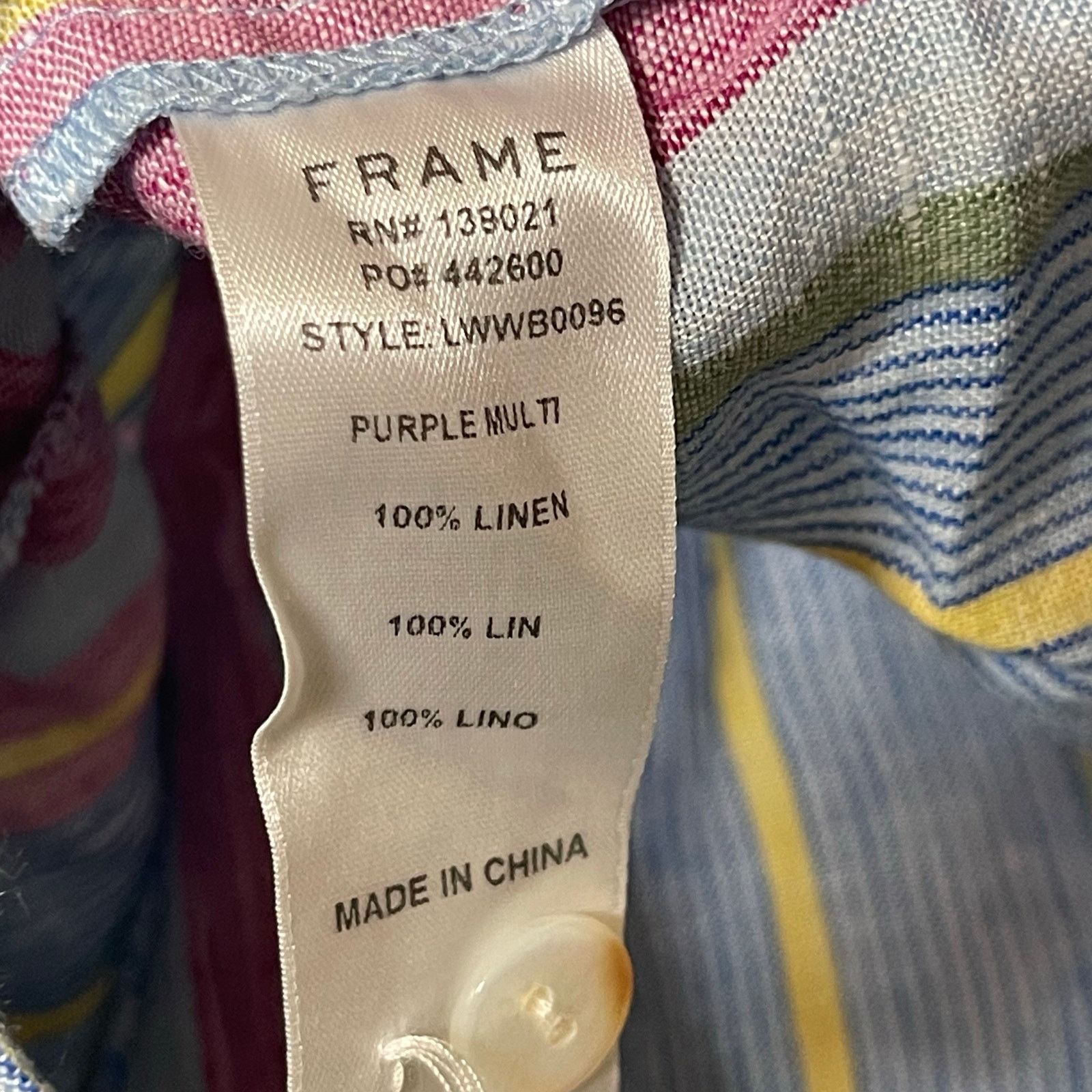 Frame FRAME striped 100% linen romper sz XS Size 24" / US 00 / IT 34 - 5 Thumbnail
