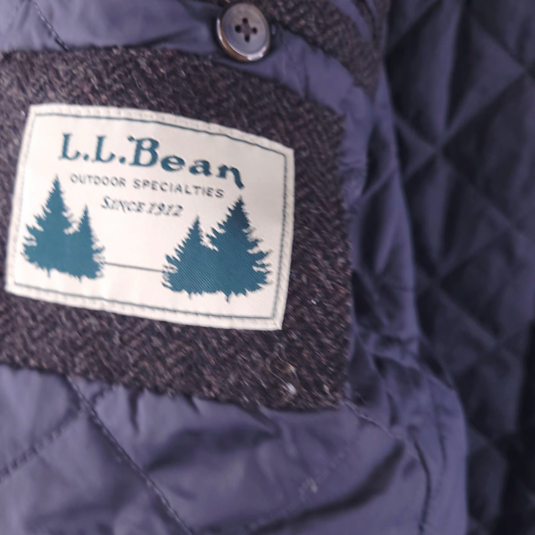 Vintage VINTAGE LL Bean Mens Jacket Gray Shetland Wool Primaloft Quilt Lined Insulated Coat 42R Size US XS / EU 42 / 0 - 5 Thumbnail