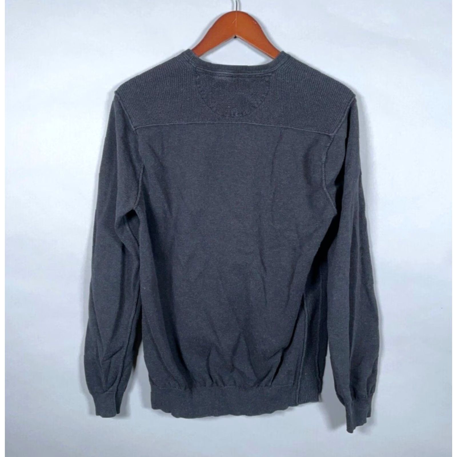 John Varvatos Converse John Varvatos Cotton Sweater Men's 3 / Large Washed Black Slim Fit Shirt Pullover Knit Crew Neck Casual Vintage No Size US L / EU 52-54 / 3 - 2 Thumbnail