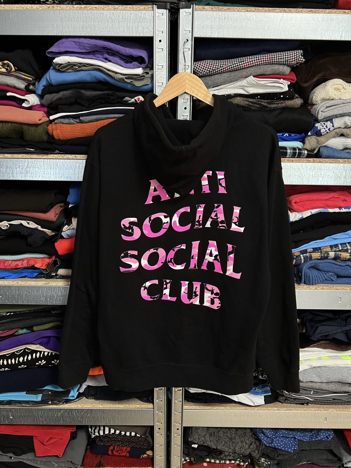 Anti Social Social Club Anti Social Social Club Black Hoodie Camo Pink Logo Size M Size US M / EU 48-50 / 2 - 1 Thumbnail