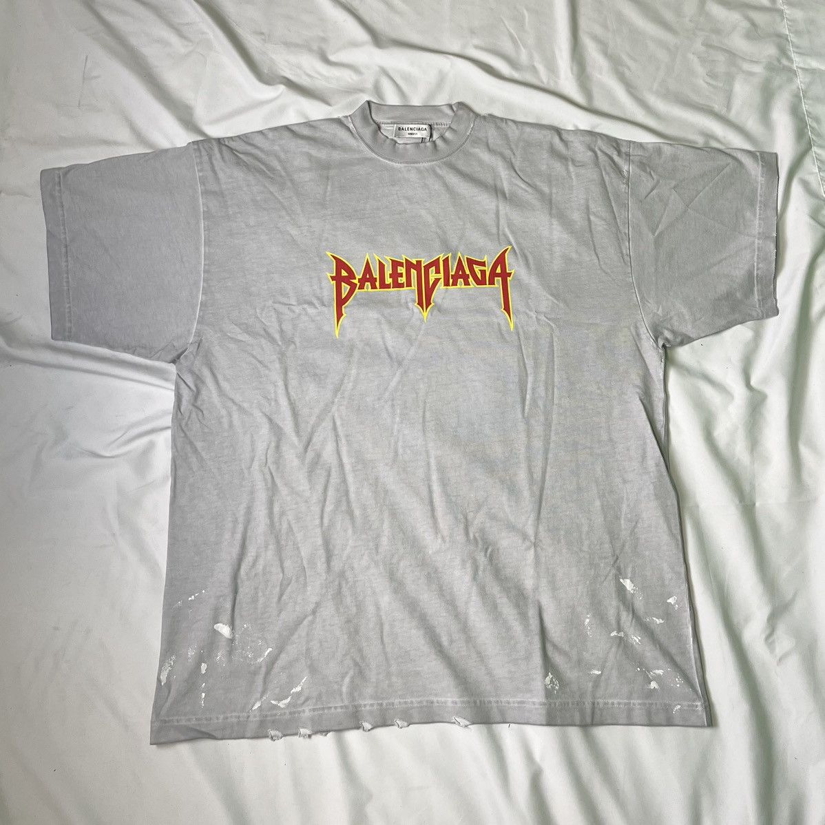 Balenciaga Metal Logo Grey T-Shirt
