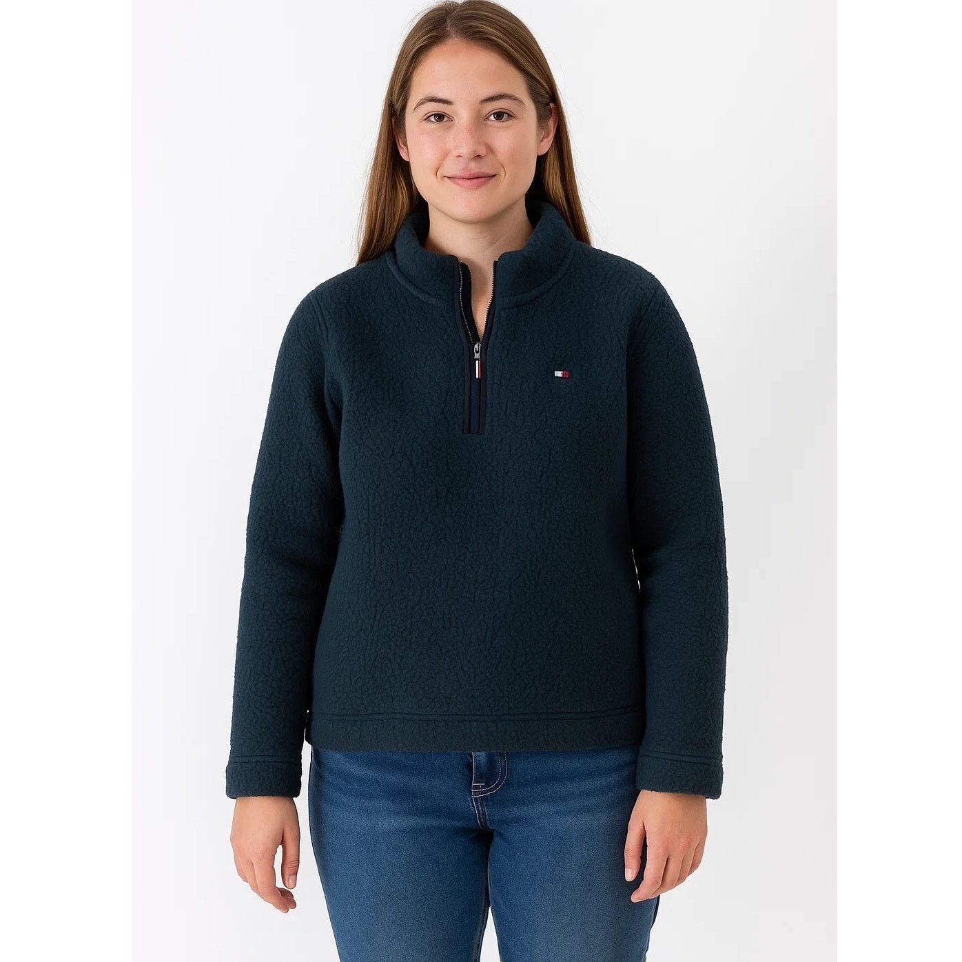 Tommy Hilfiger Tommy Hilfiger Green Fleece Quarter Zip - Women's Large Size L / US 10 / IT 46 - 1 Thumbnail
