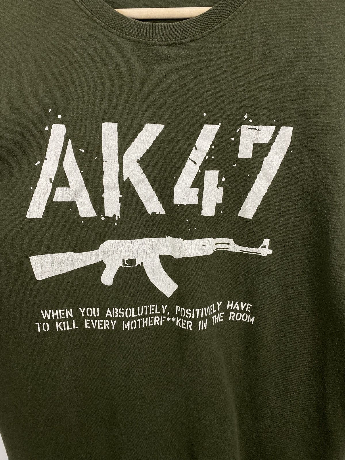 Fruit Of The Loom Vintage 90s AK-47 Weapons Terror Kalashnikov Y2K T-shirt Size US M / EU 48-50 / 2 - 5 Thumbnail