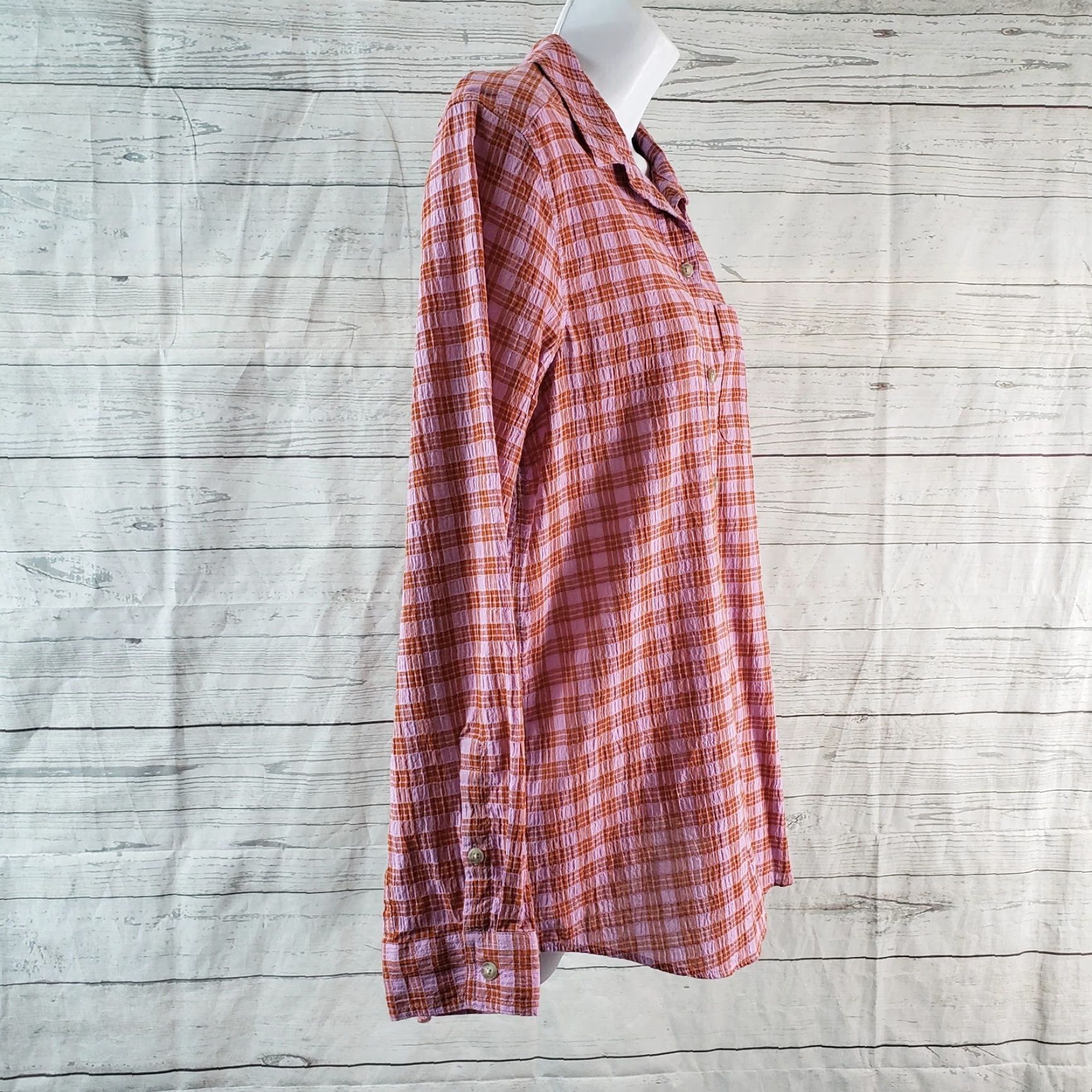 Eddie Bauer Eddie Bauer Womens Button Front Shirt M Purple Red Plaid Shirt Womens Button-Up Casual"} Size M / US 6-8 / IT 42-44 - 3 Thumbnail