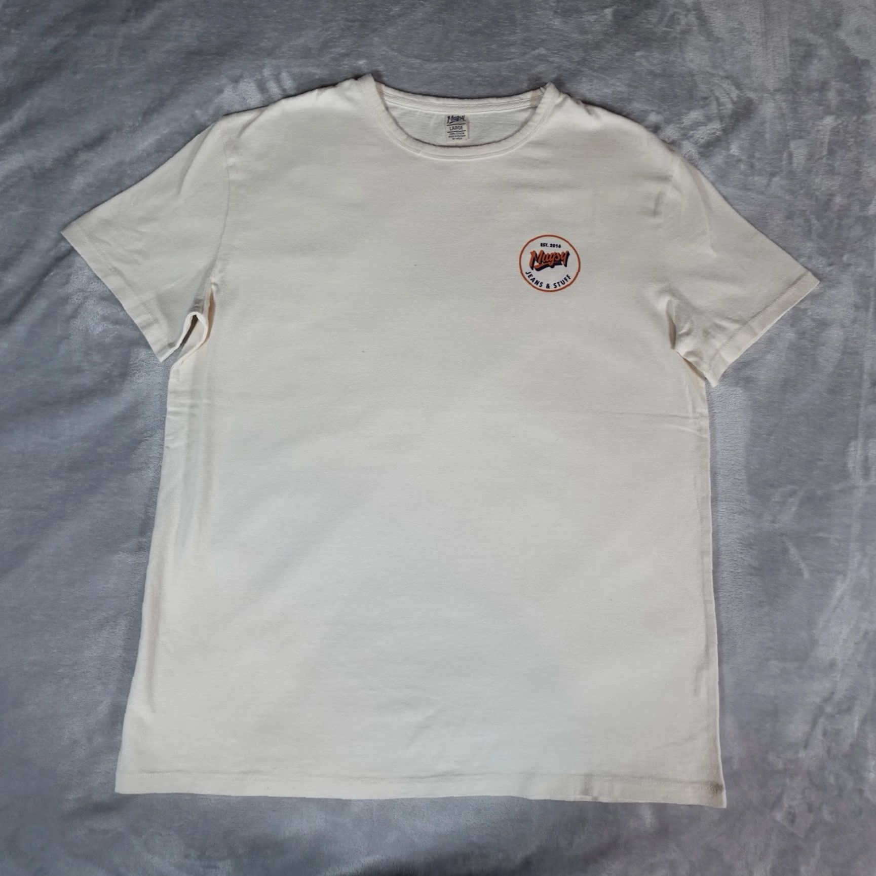 Vintage VINTAGE Mugsy Mens T-Shirt Short Sleeve Crew Neck Graphic Print Beige Size L Casual Summer Size US L / EU 52-54 / 3 - 6 Thumbnail
