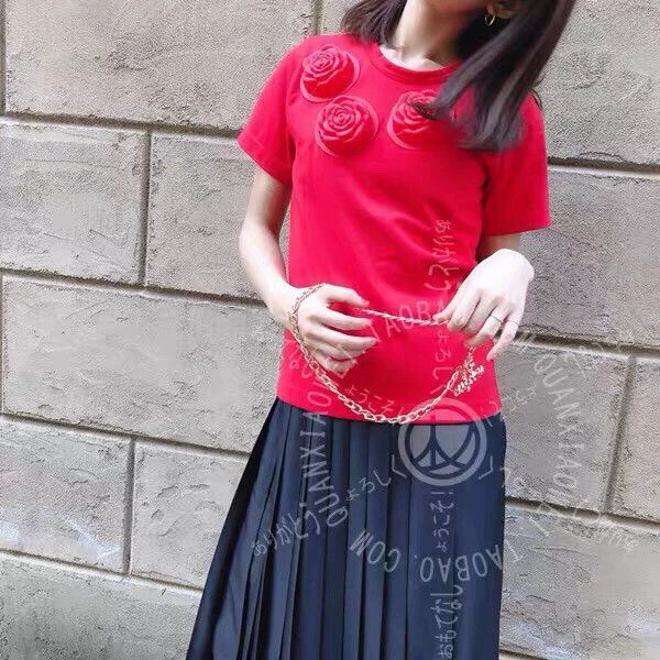Comme des Garcons Comme Des Garcons Rose Flower Short Sleeve T-Shirt Size XS / US 0-2 / IT 36-38 - 2 Thumbnail