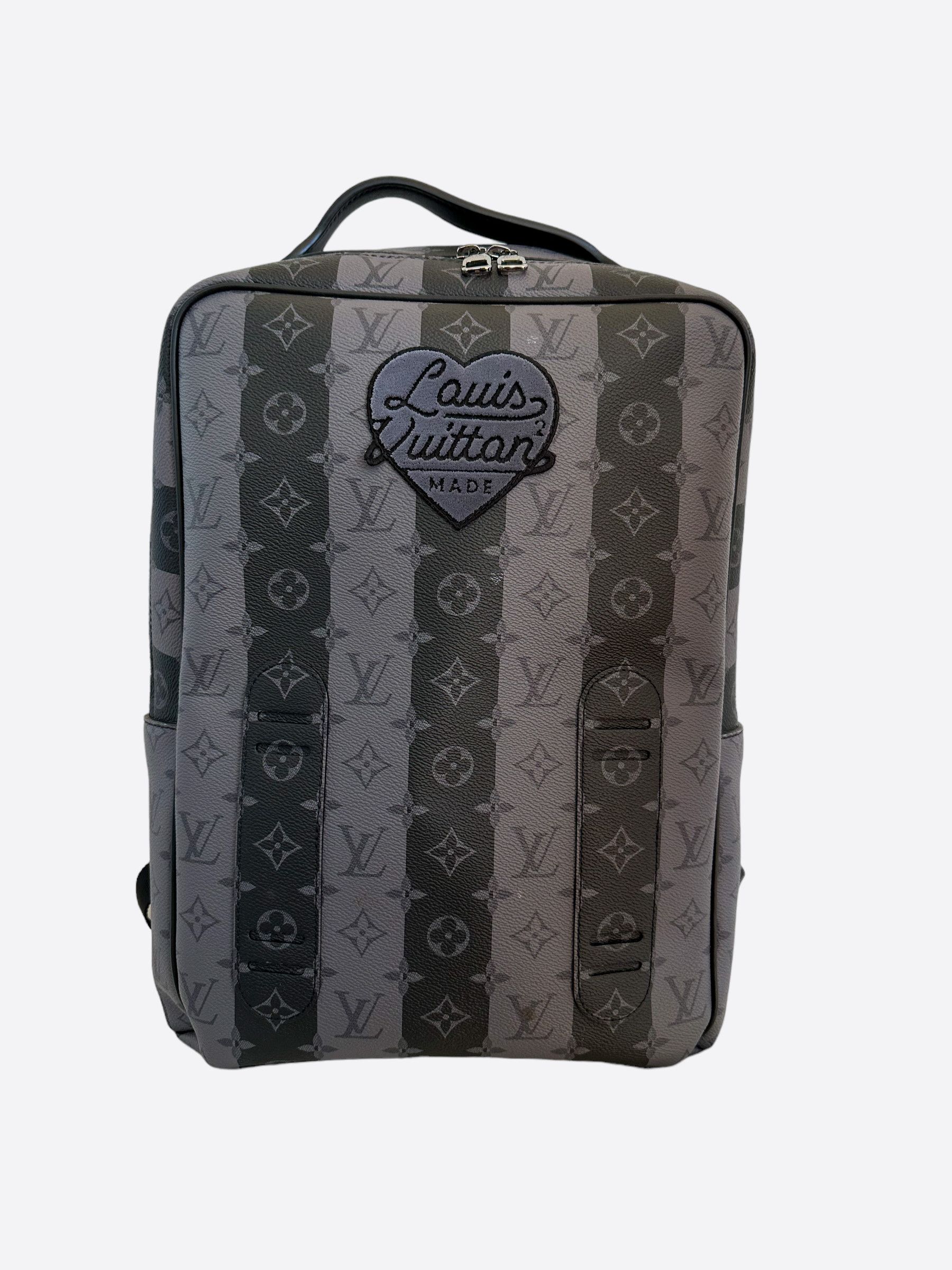 Louis Vuitton Keepall Bandouliere 55 Nigo Black Stripe Monogram Heart  Travel Bag