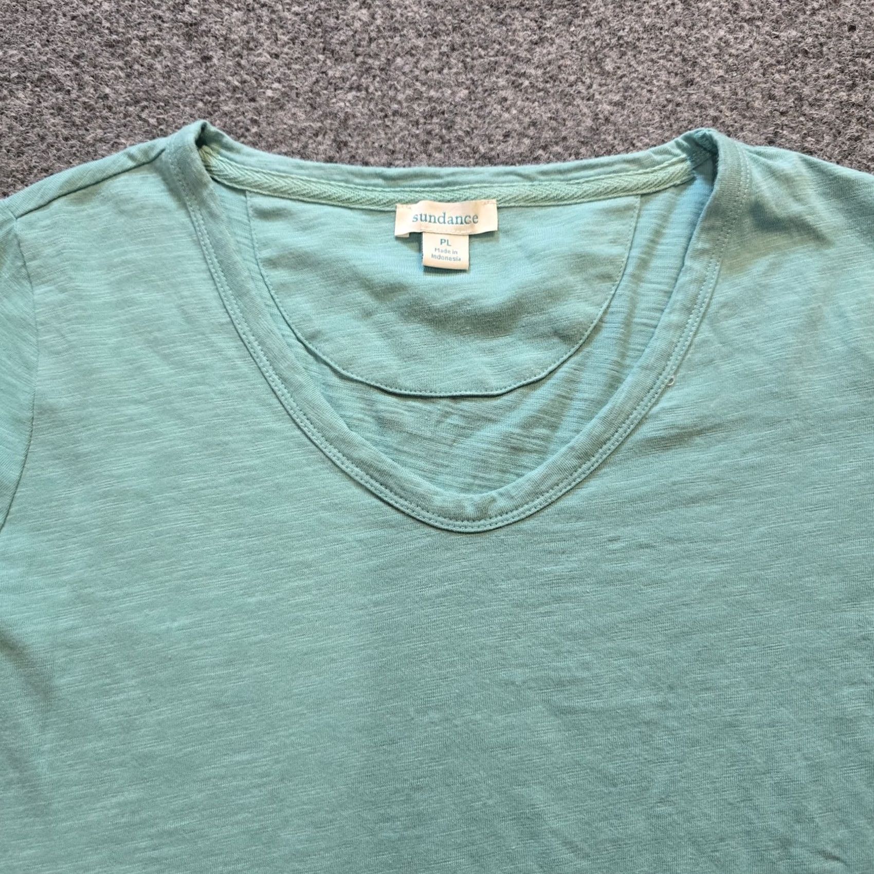Vintage Sundance Top Womens Size Large Petite Green Slub Knit Short Sleeve Casual Basic Shirt Mens? Size L / US 10 / IT 46 - 2 Thumbnail