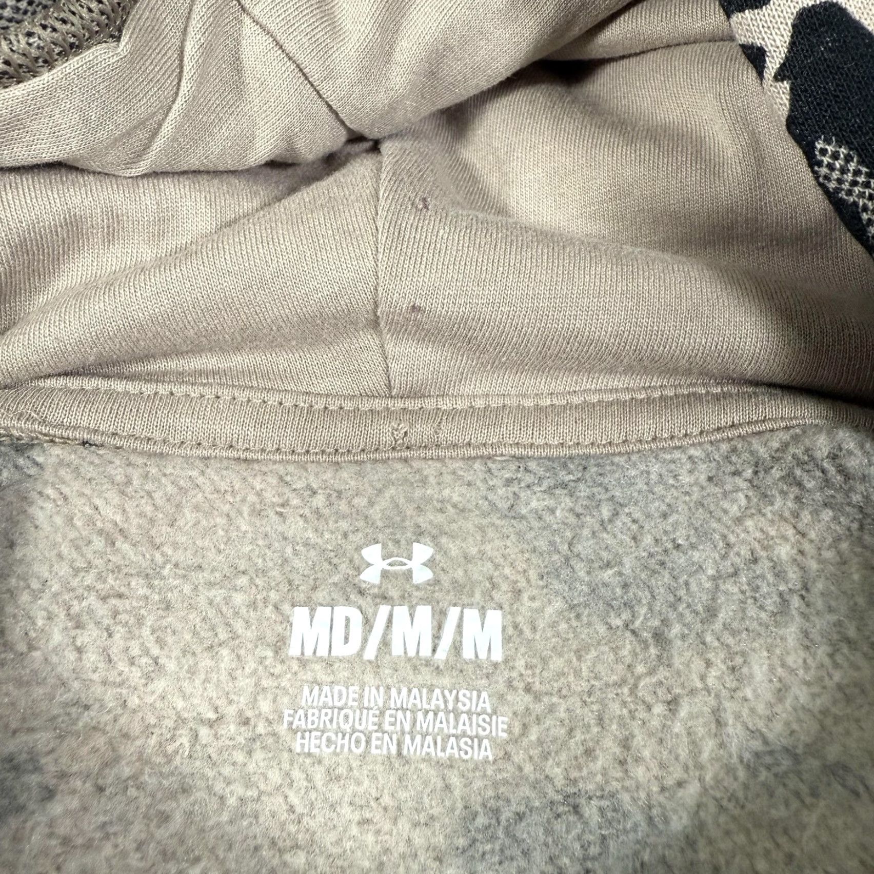 Under Armour Under Armour Hoodie Mens Medium Beige Camo Pullover Fleece Sweater Outdoor Hunt Size US M / EU 48-50 / 2 - 7 Thumbnail
