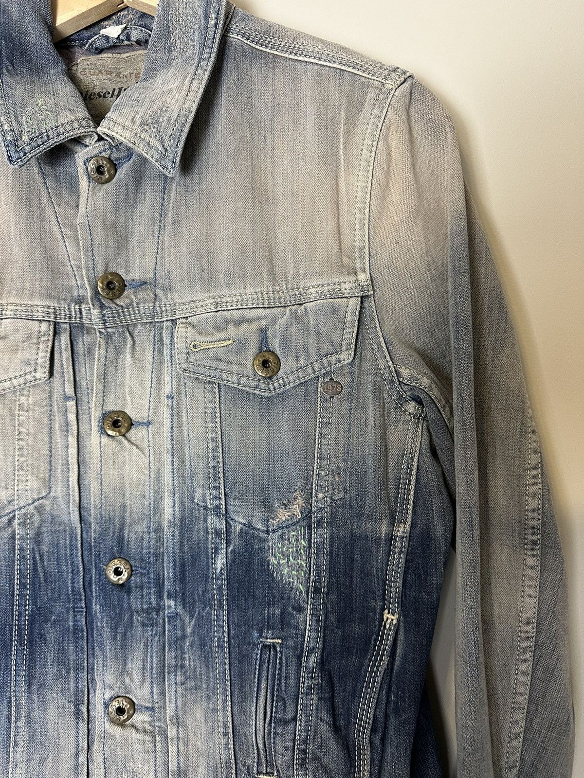 Diesel × Vintage Vintage Diesel Repaired Denim Jacket Small Size S / US 4 / IT 40 - 5 Thumbnail