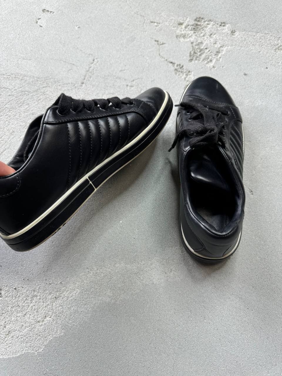 Prada PRADA DIAGRAMME TRAINERS SHOES 1E886L LEATHER Size US 5.5 / EU 38 - 2 Thumbnail