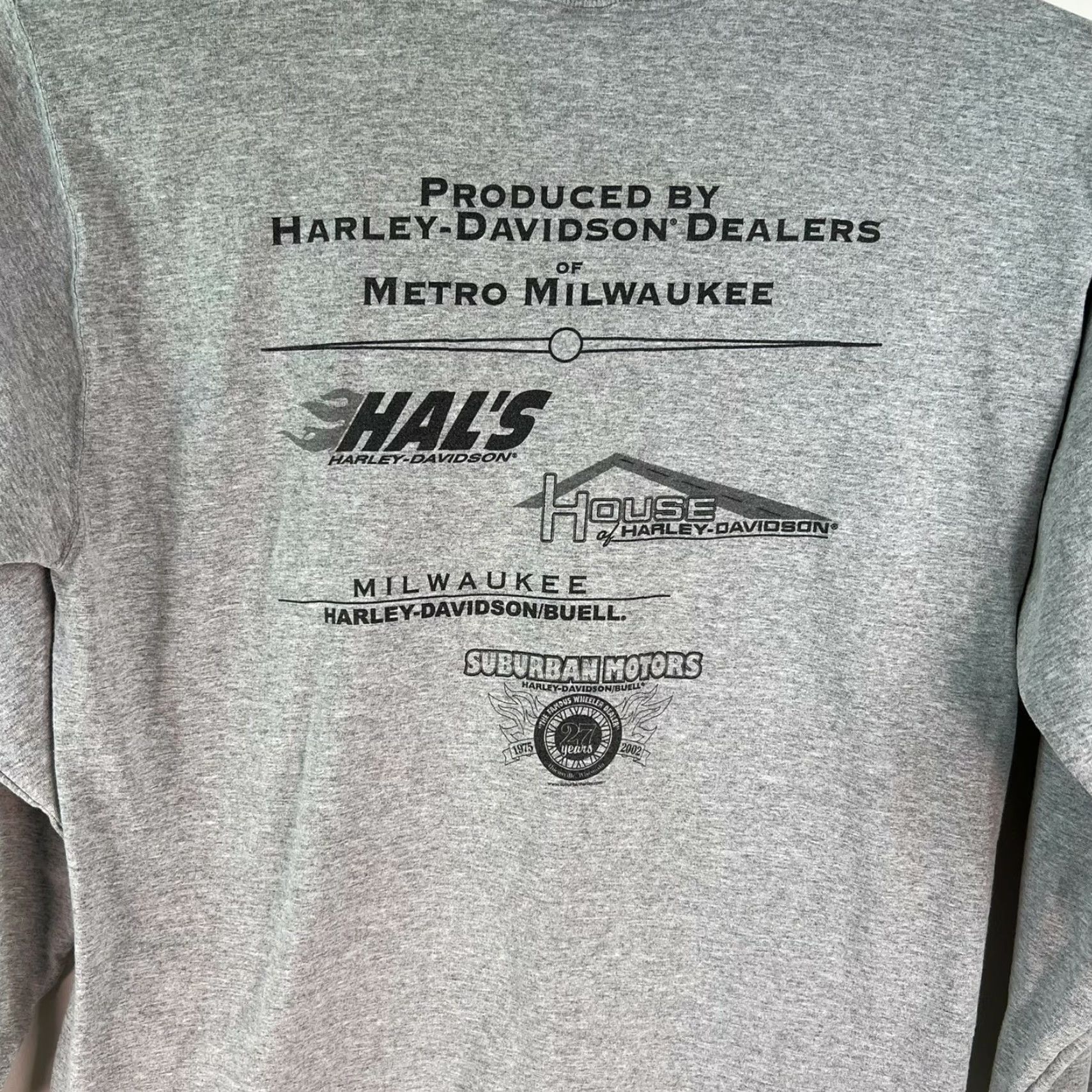 Harley Davidson VINTAGE Harley-Davidson Wisconsin Mil Rally 2002 Mens Gray Long Sleeve T-Shirt XL Shirt Mens Gray 2002 Motorcycle Graphic US Made Size US XL / EU 56 / 4 - 4 Thumbnail