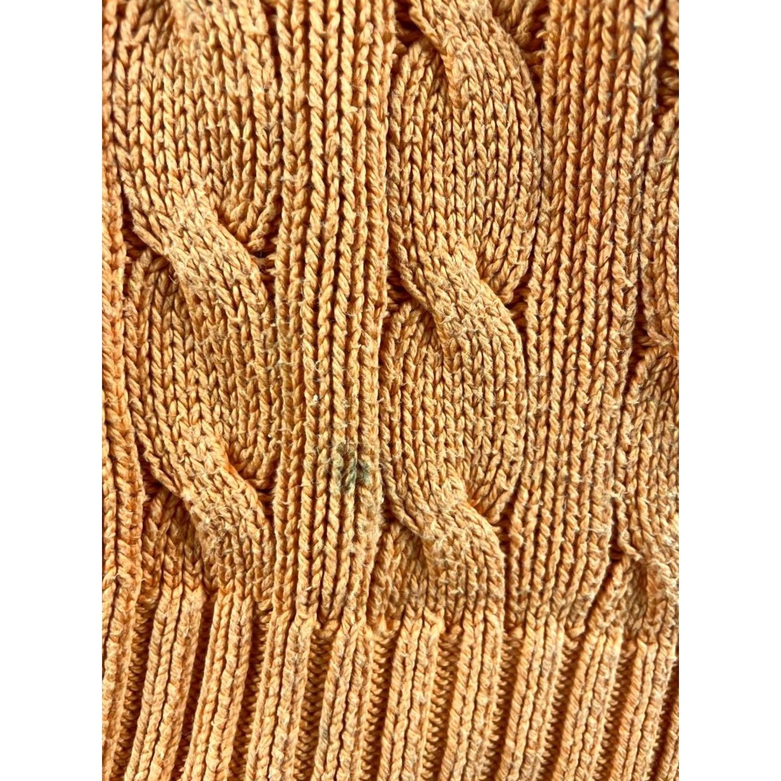 Polo Ralph Lauren Polo Ralph Lauren Mens Cable Knit Sweater XL Orange Pima Cotton Long Sleeve Crew Neck Pullover, Regular Fit, Logo, Classics, Knitwear Size US XL / EU 56 / 4 - 7 Thumbnail