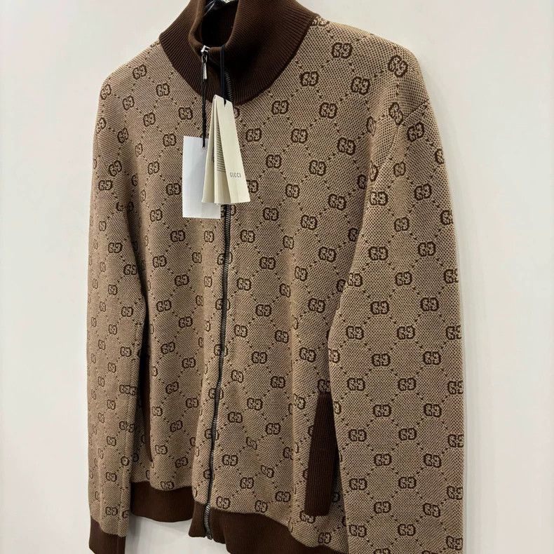 Gucci Gucci SS20 double G jacquad knitted bomber jacket Size US S / EU 44-46 / 1 - 3 Thumbnail