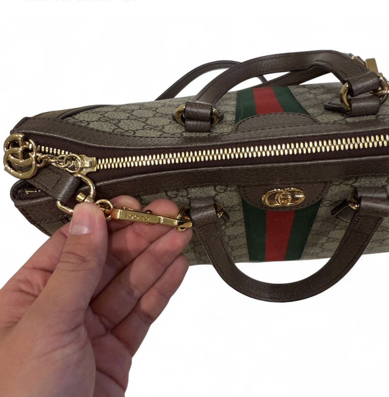 Gucci Gucci Monogram GG Supreme Ophidia Handle Bag Size ONE SIZE - 5 Thumbnail