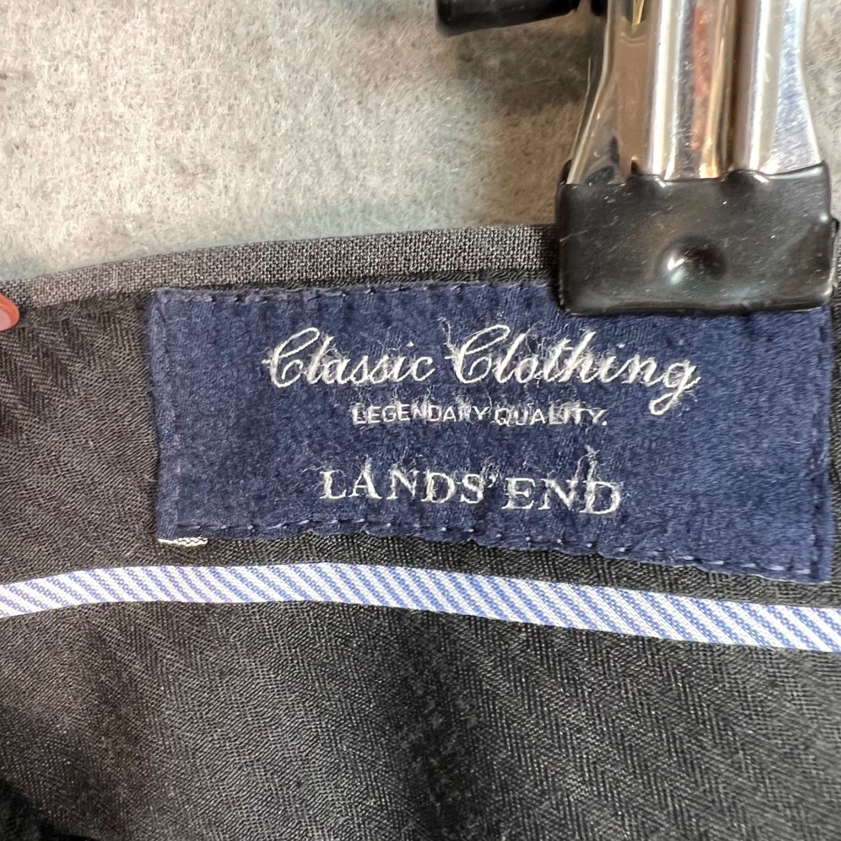 Lands' End Lands' End Mens Dress Pants 38 Gray Flat Front Polyester Wool Solid Traditional Fit Slacks Pants Mens 38 Size US 38 / EU 54 - 3 Thumbnail