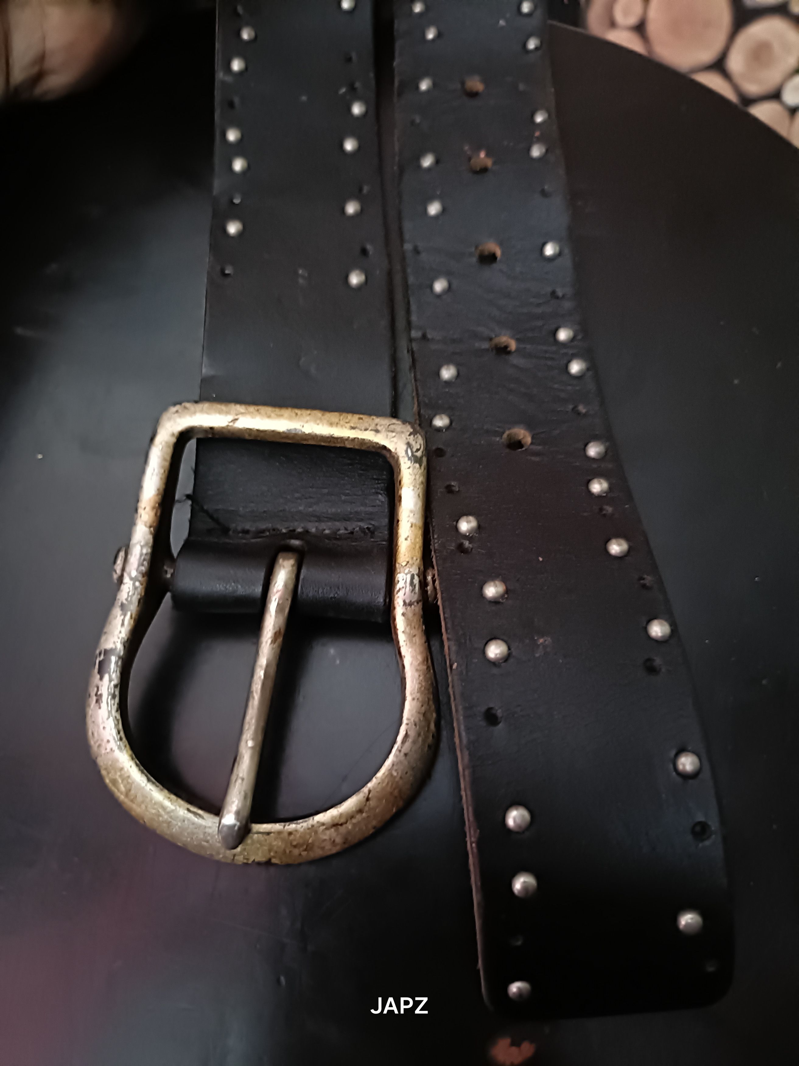 Vintage Vintage polham studded cowboy buckle Y2K leather belt Size 32 - 4 Thumbnail