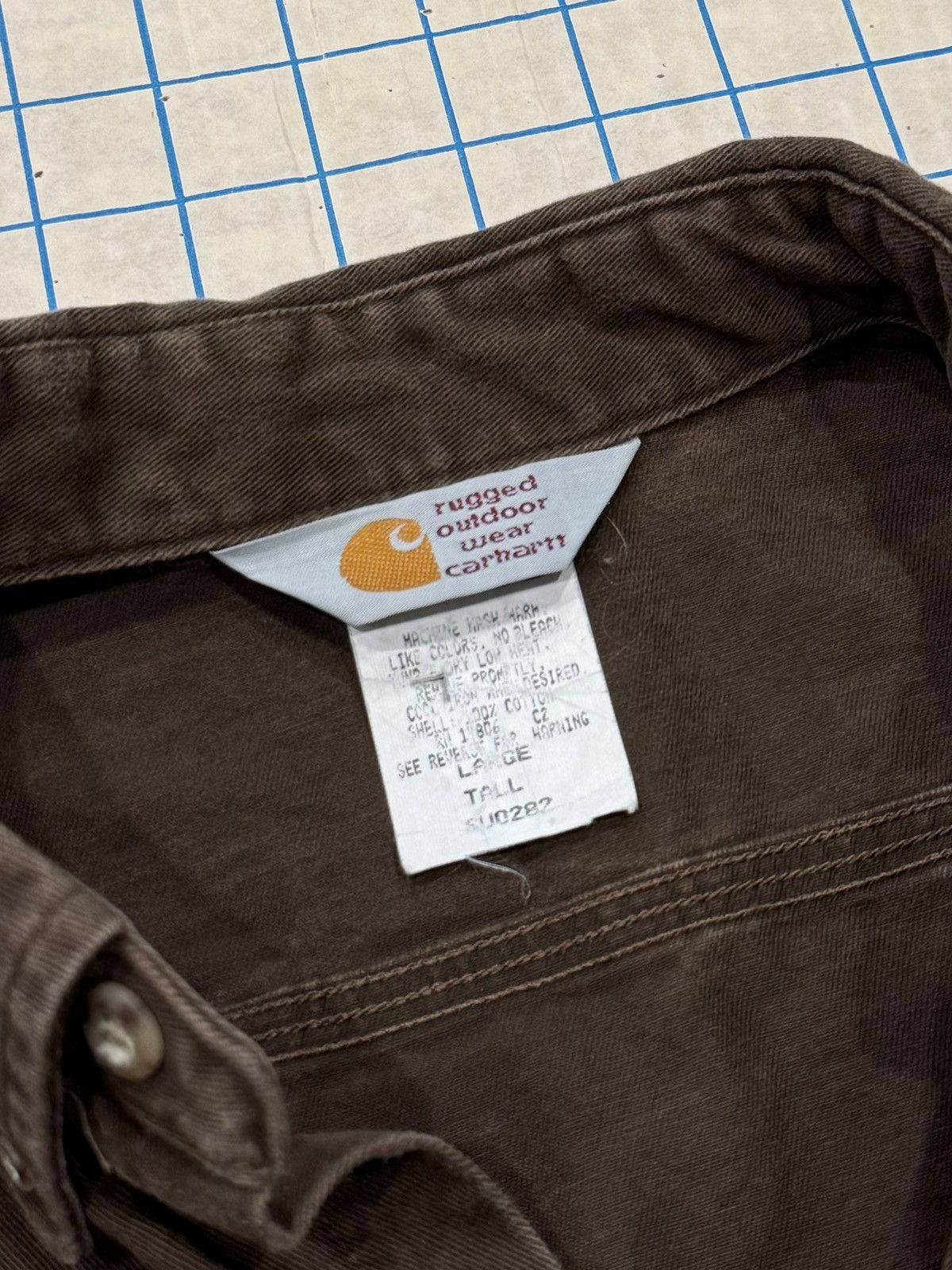 Carhartt Vintage Carhartt Rugged Outdoor Wear Brown Button Up Large T Size US L / EU 52-54 / 3 - 6 Thumbnail