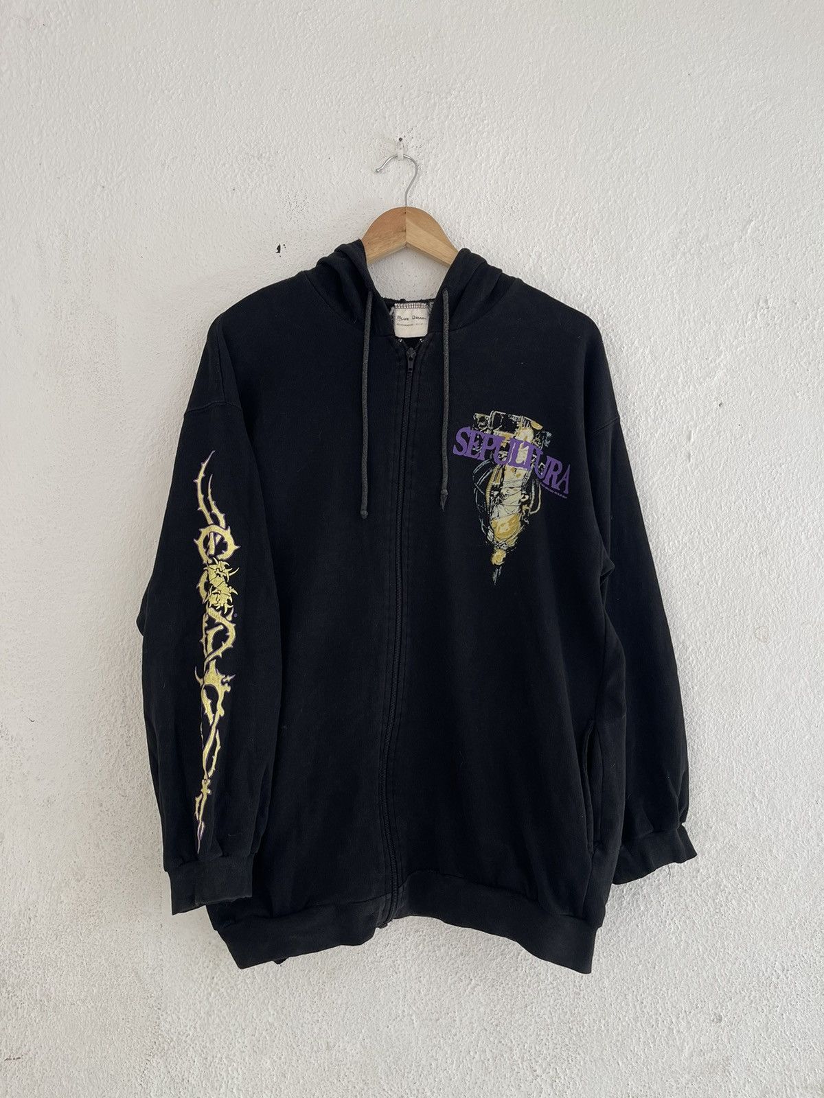 Band Tees × Vintage Vintage Sepultura Chaos Ad Hoodie Size US XL / EU 56 / 4 - 2 Thumbnail